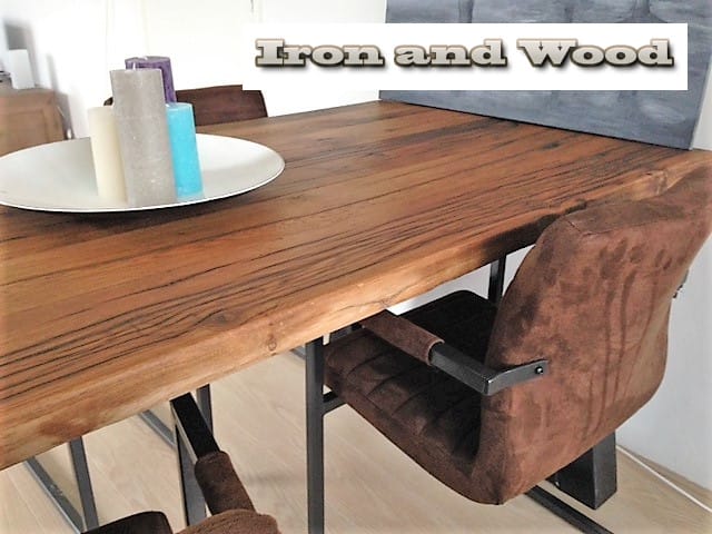Stoere industriële tafel "Boston" - Afbeelding 2