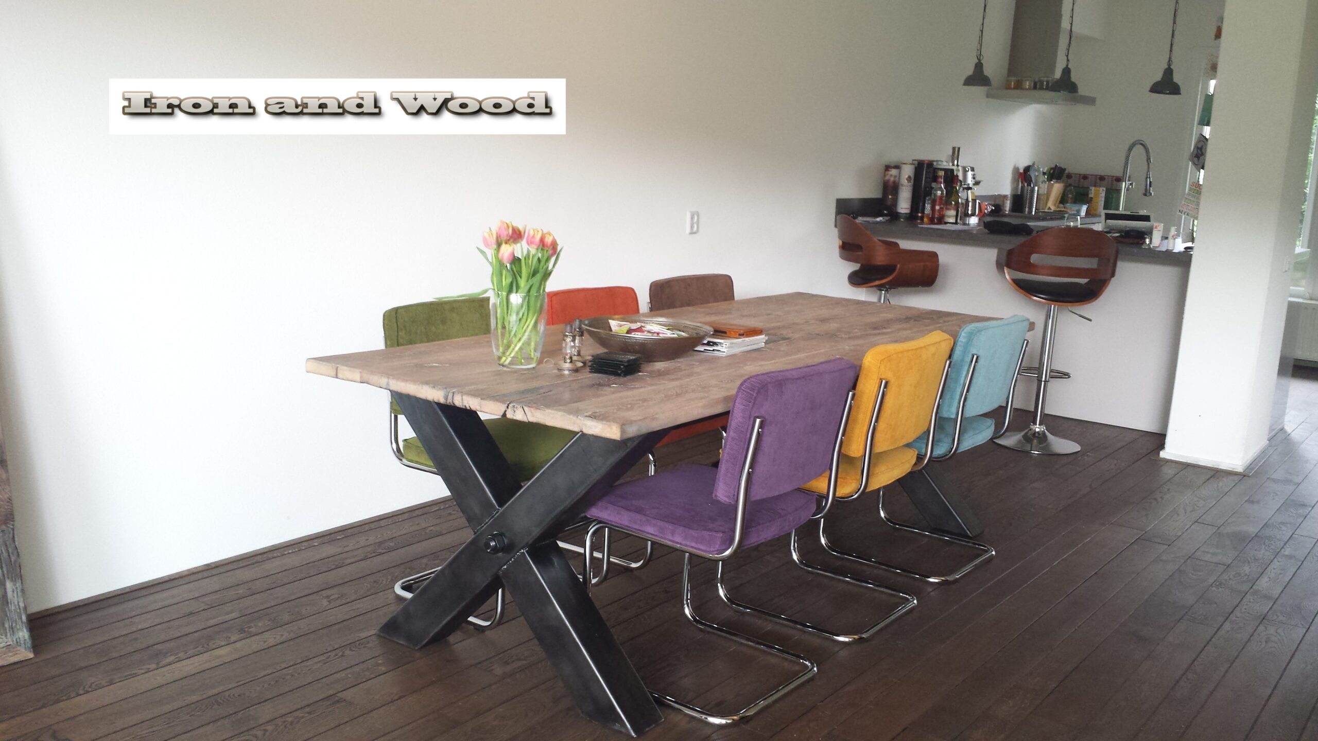 Robuuste industriële tafel "Kansas" - Afbeelding 2