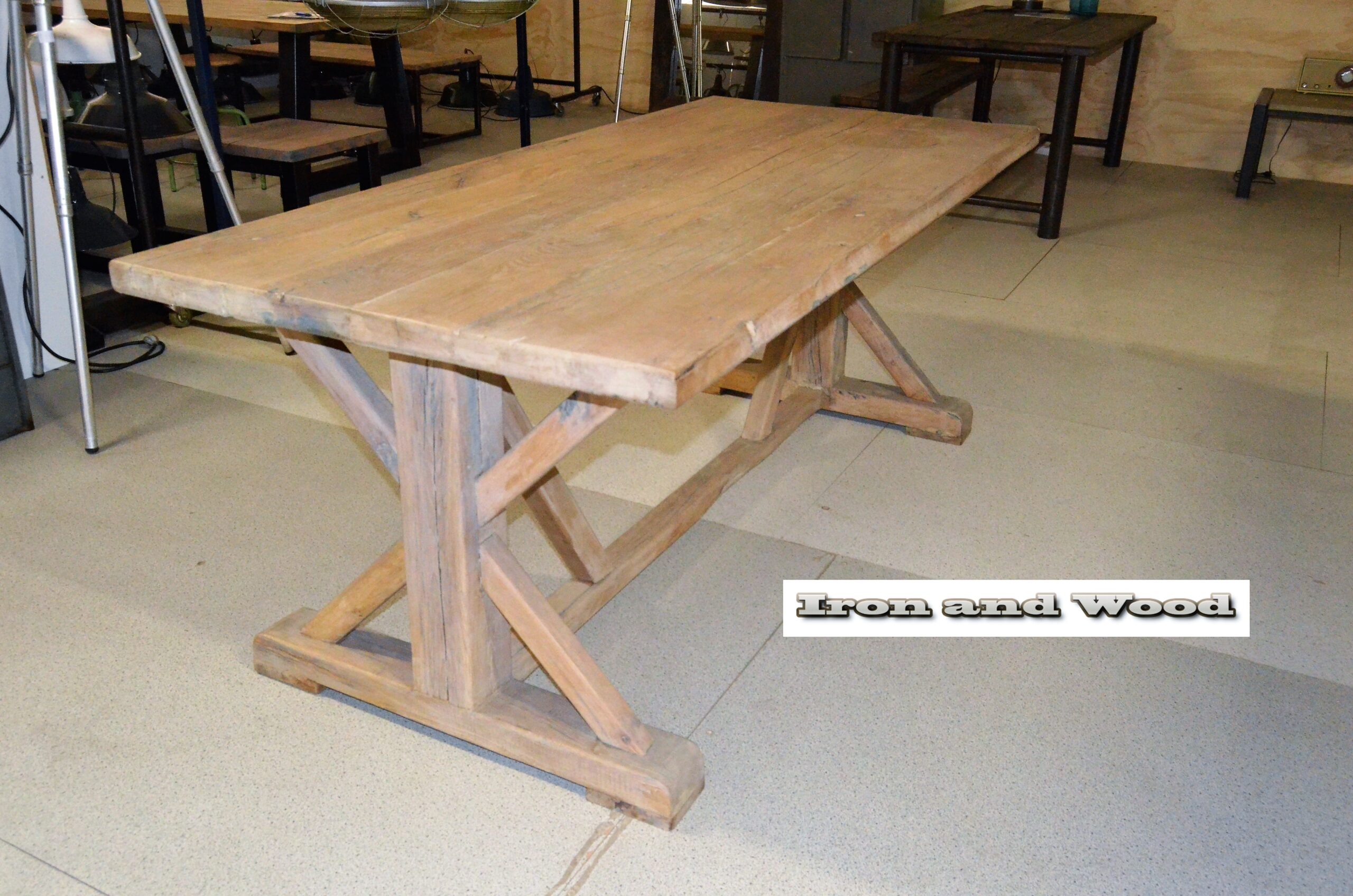 Oud eiken kloostertafel / kasteeltafel "Kopenhagen" - Afbeelding 12