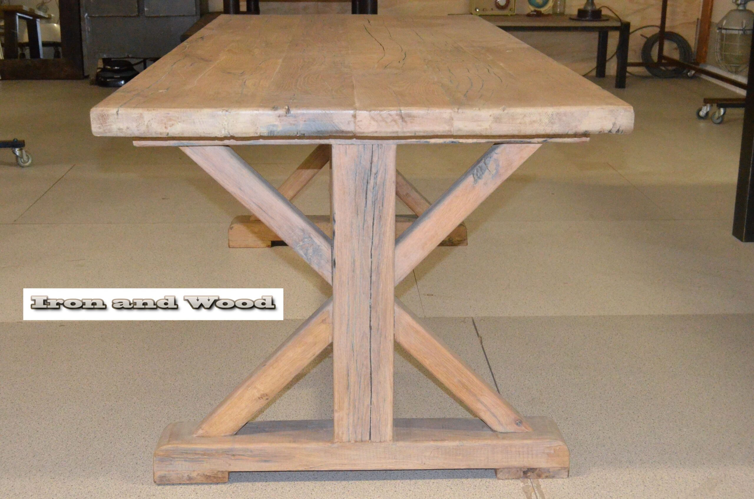Oud eiken kloostertafel / kasteeltafel "Kopenhagen" - Afbeelding 9