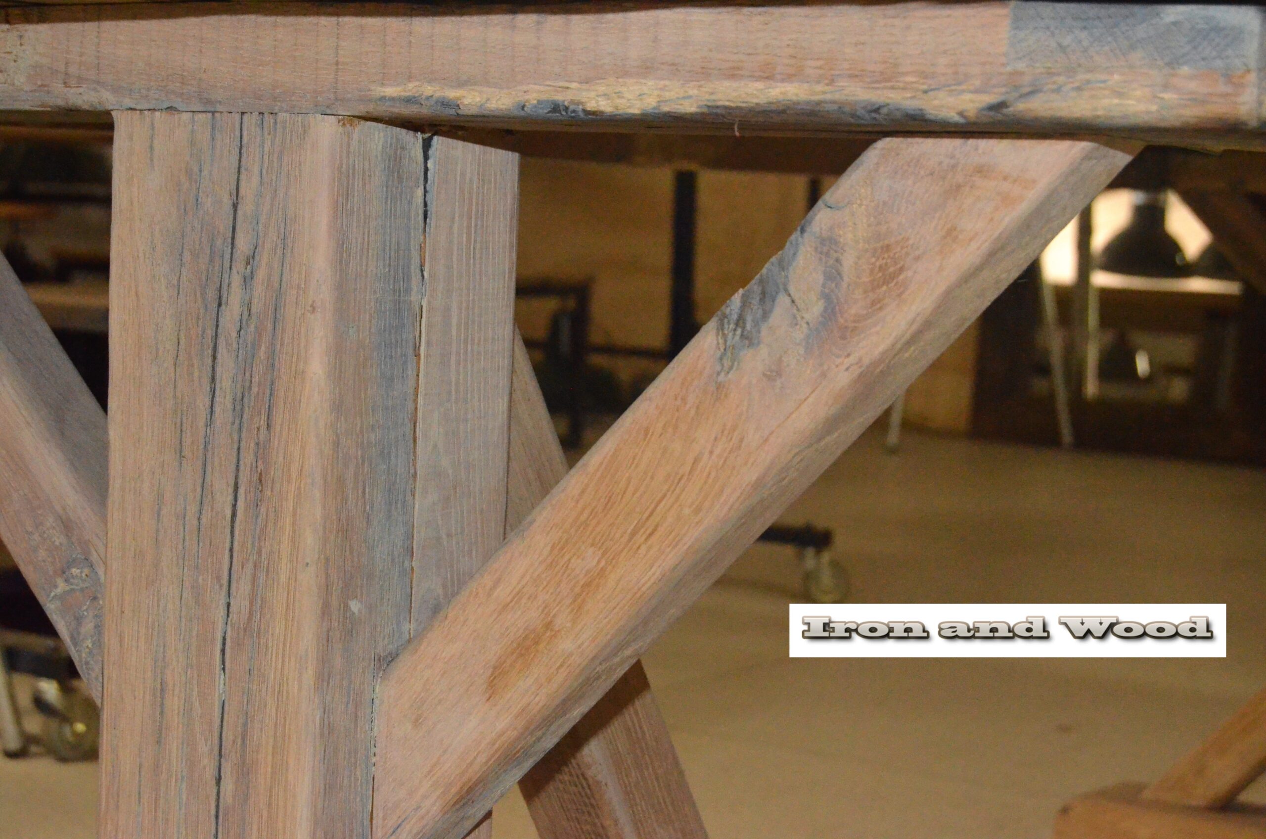 Oud eiken kloostertafel / kasteeltafel "Kopenhagen" - Afbeelding 15