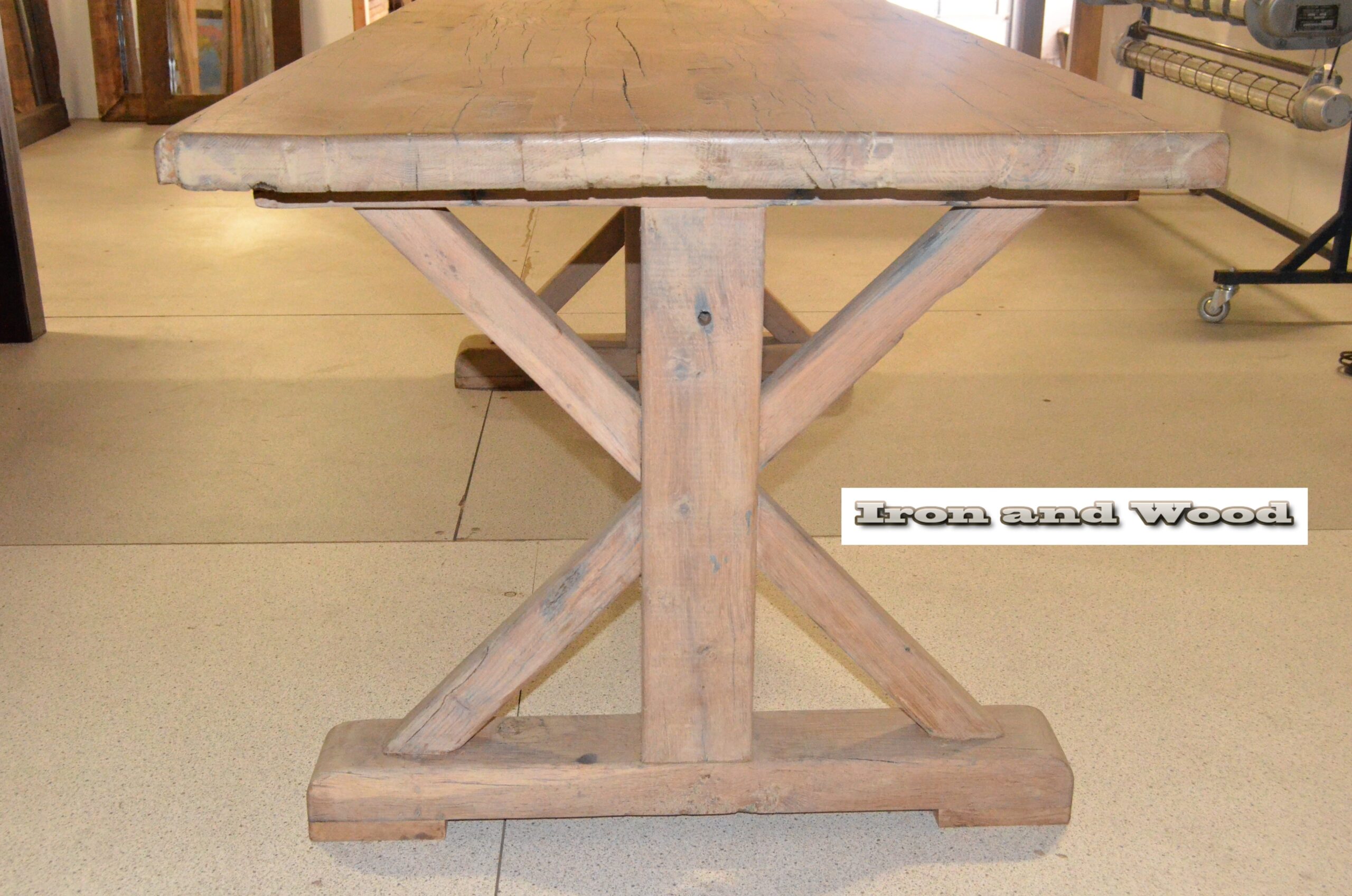 Oud eiken kloostertafel / kasteeltafel "Kopenhagen" - Afbeelding 13