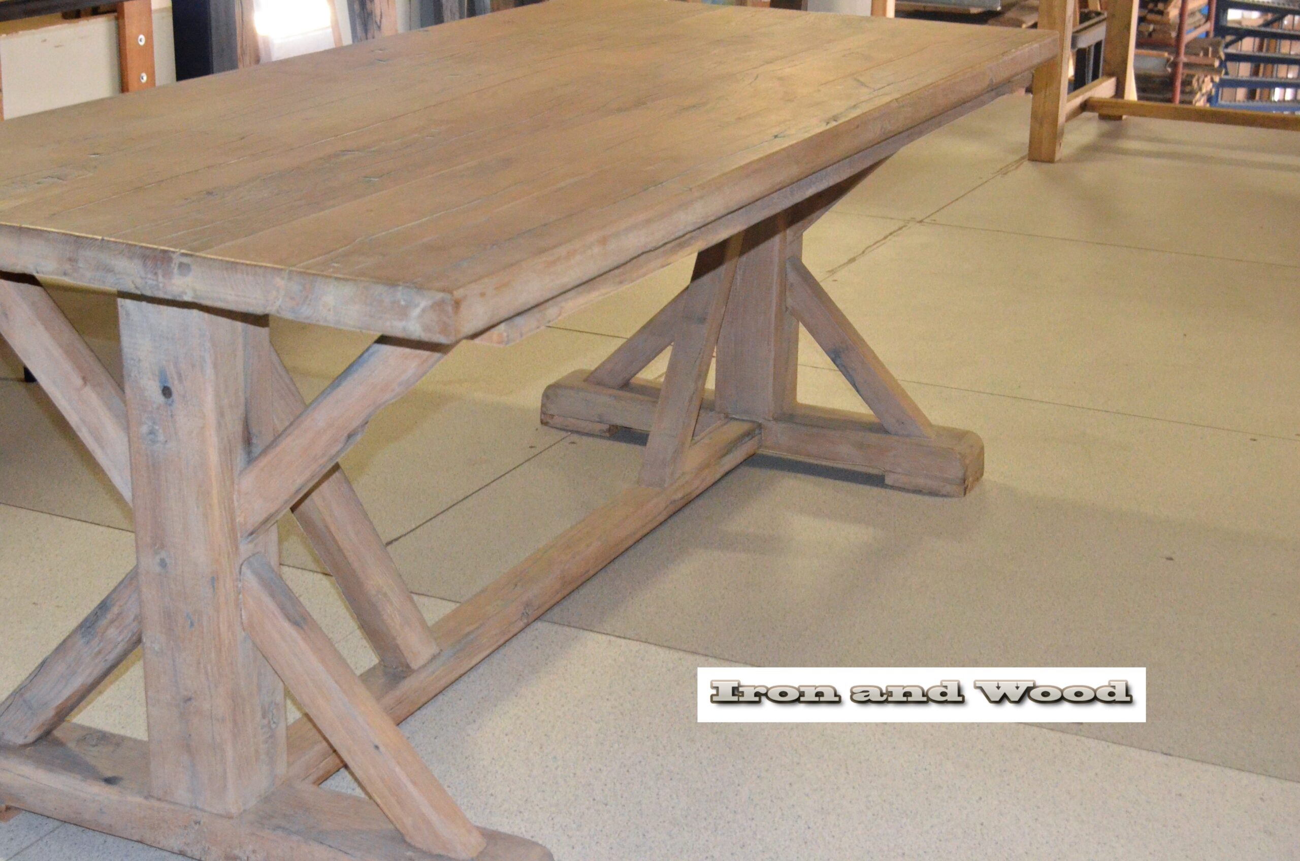Oud eiken kloostertafel / kasteeltafel "Kopenhagen" - Afbeelding 14