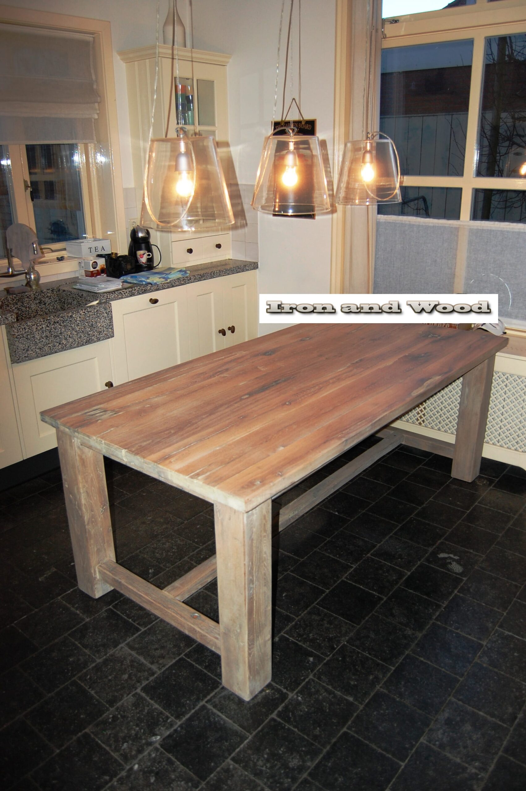 Oud eiken kloostertafel "Oslo" - Afbeelding 3