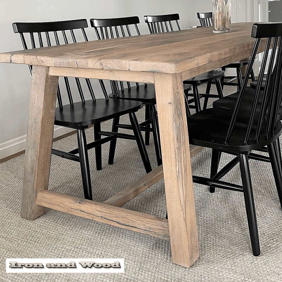Oud eiken kloostertafel "Stockholm" - Afbeelding 2