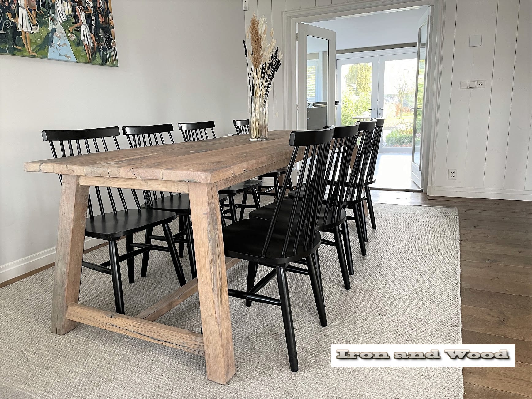 Oud eiken kloostertafel "Stockholm" - Afbeelding 4