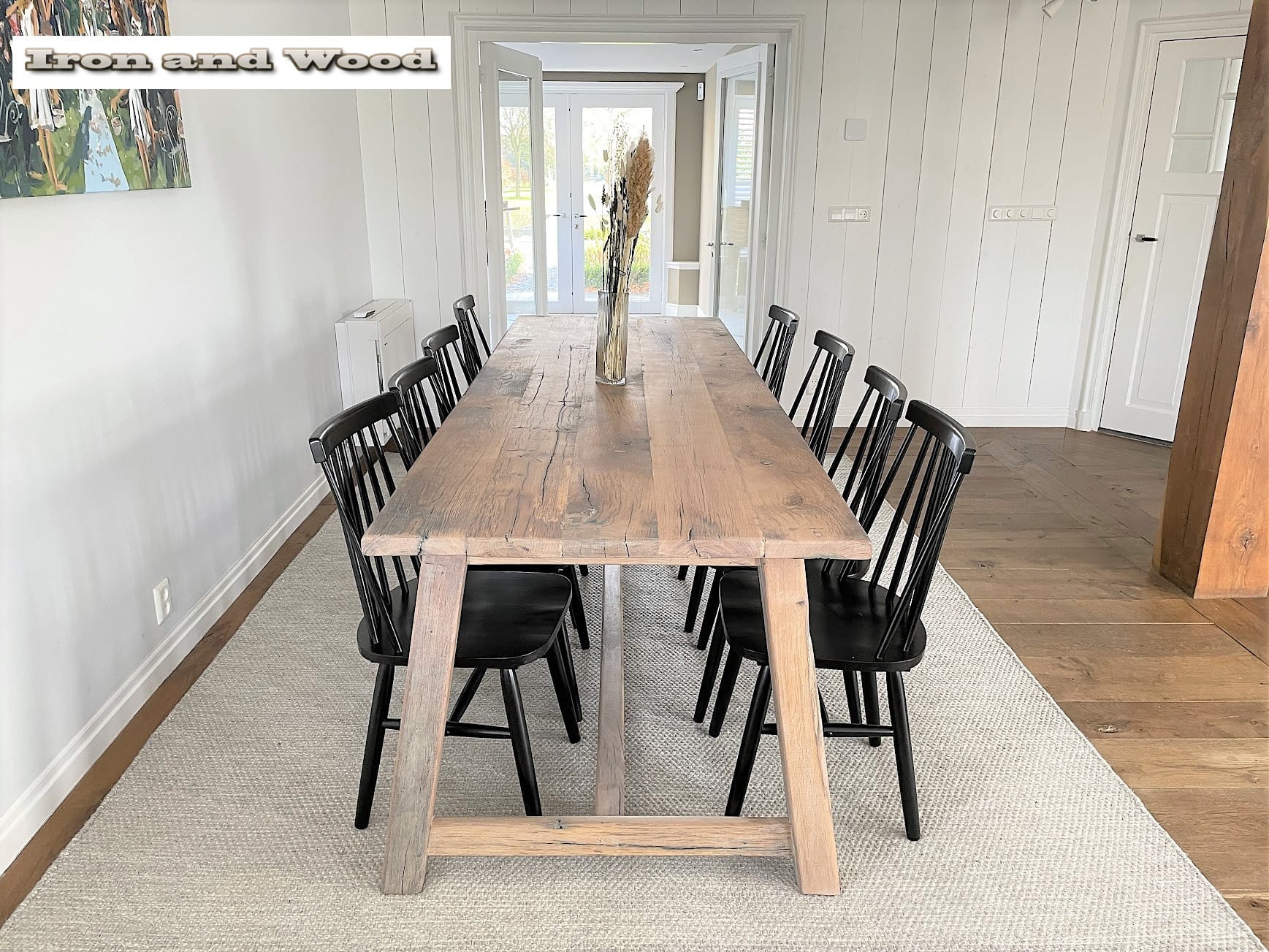 Oud eiken kloostertafel "Stockholm" - Afbeelding 3