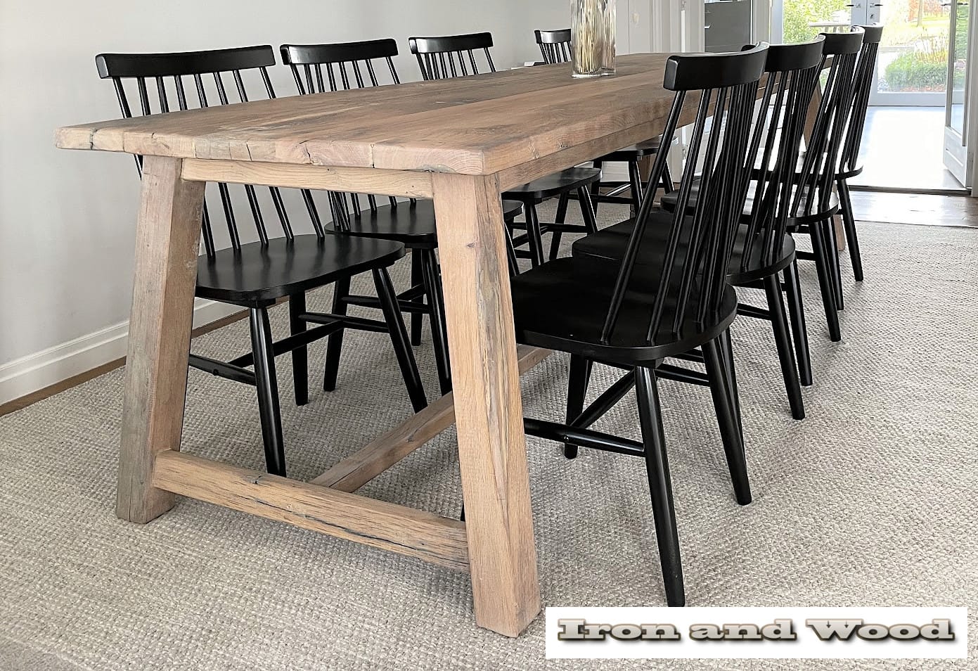 Oud eiken kloostertafel "Stockholm" - Afbeelding 6