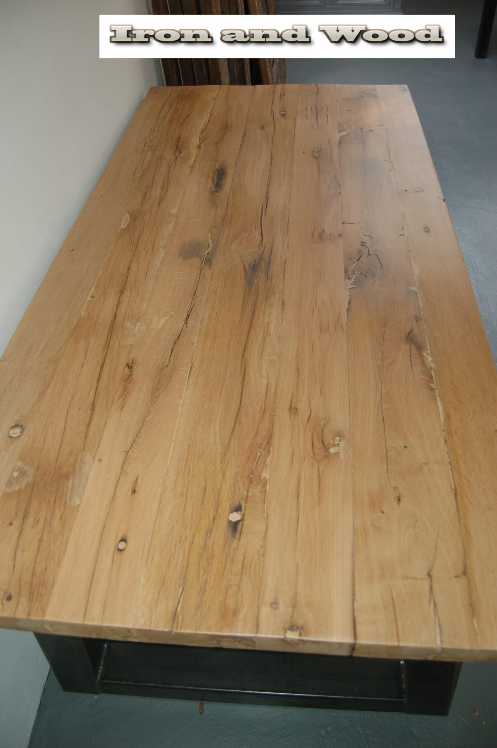 Stoere industriële tafel "Boston" - Afbeelding 6