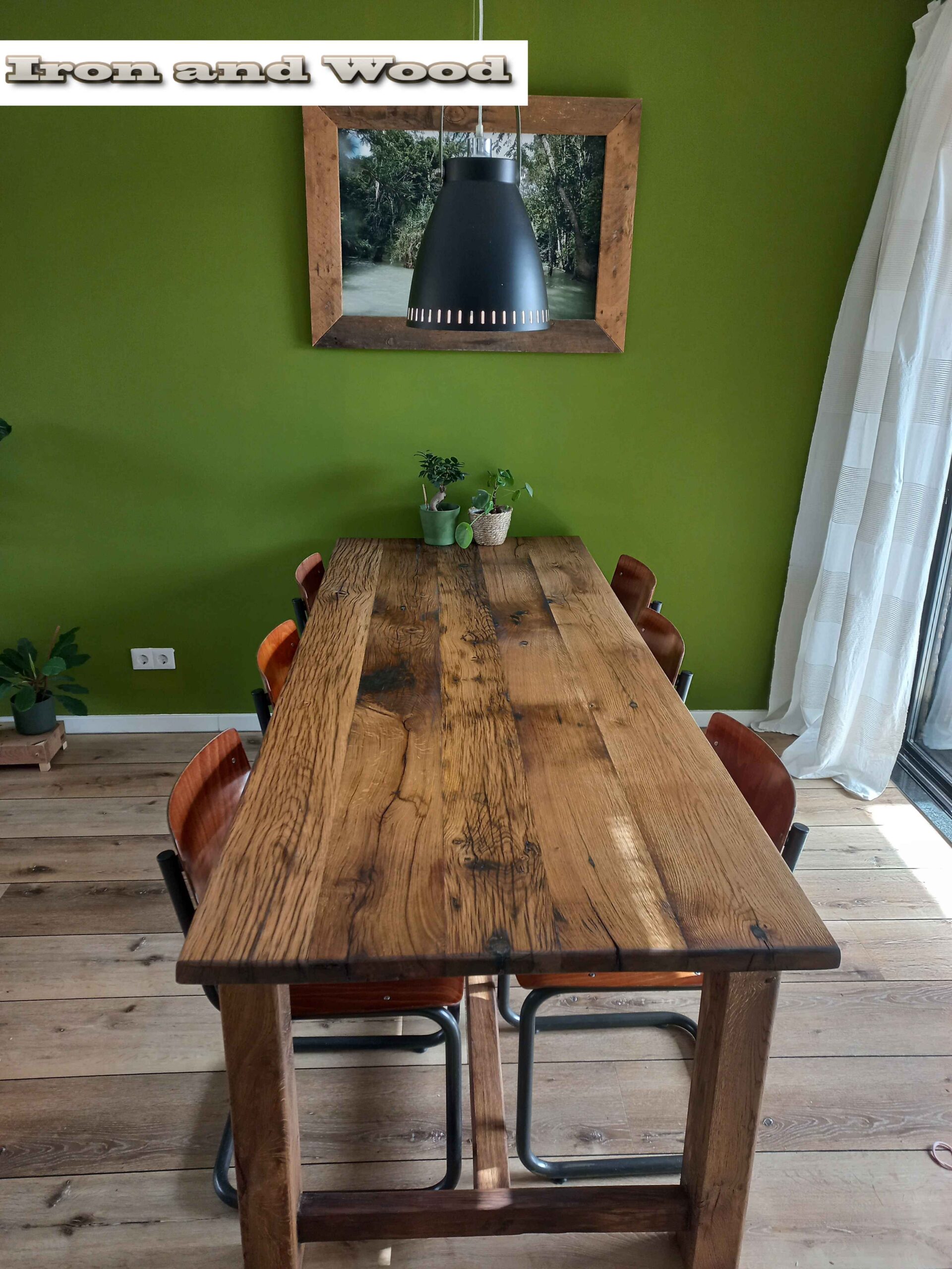 Oud eiken kloostertafel "Stavanger" - Afbeelding 12