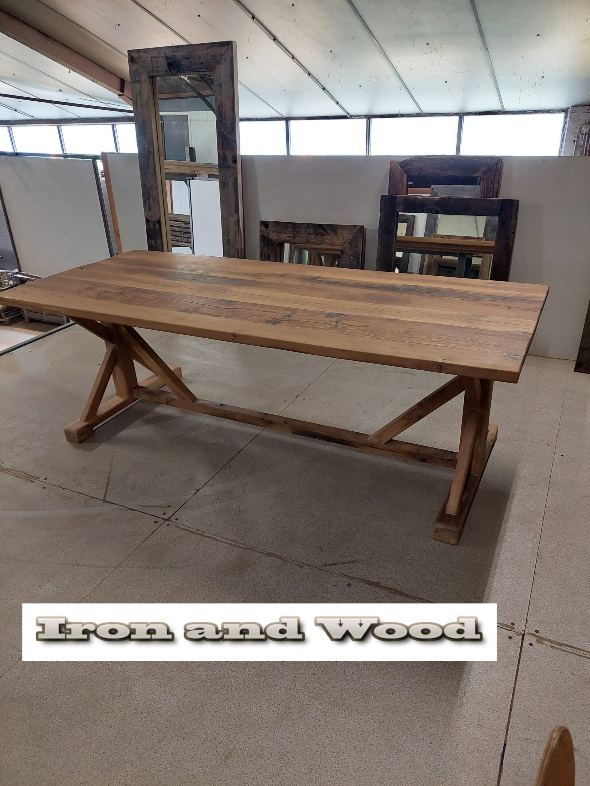 Oud eiken kloostertafel / kasteeltafel "Kopenhagen" - Afbeelding 6