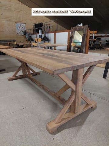 Oud eiken kloostertafel / kasteeltafel "Kopenhagen" - Afbeelding 2