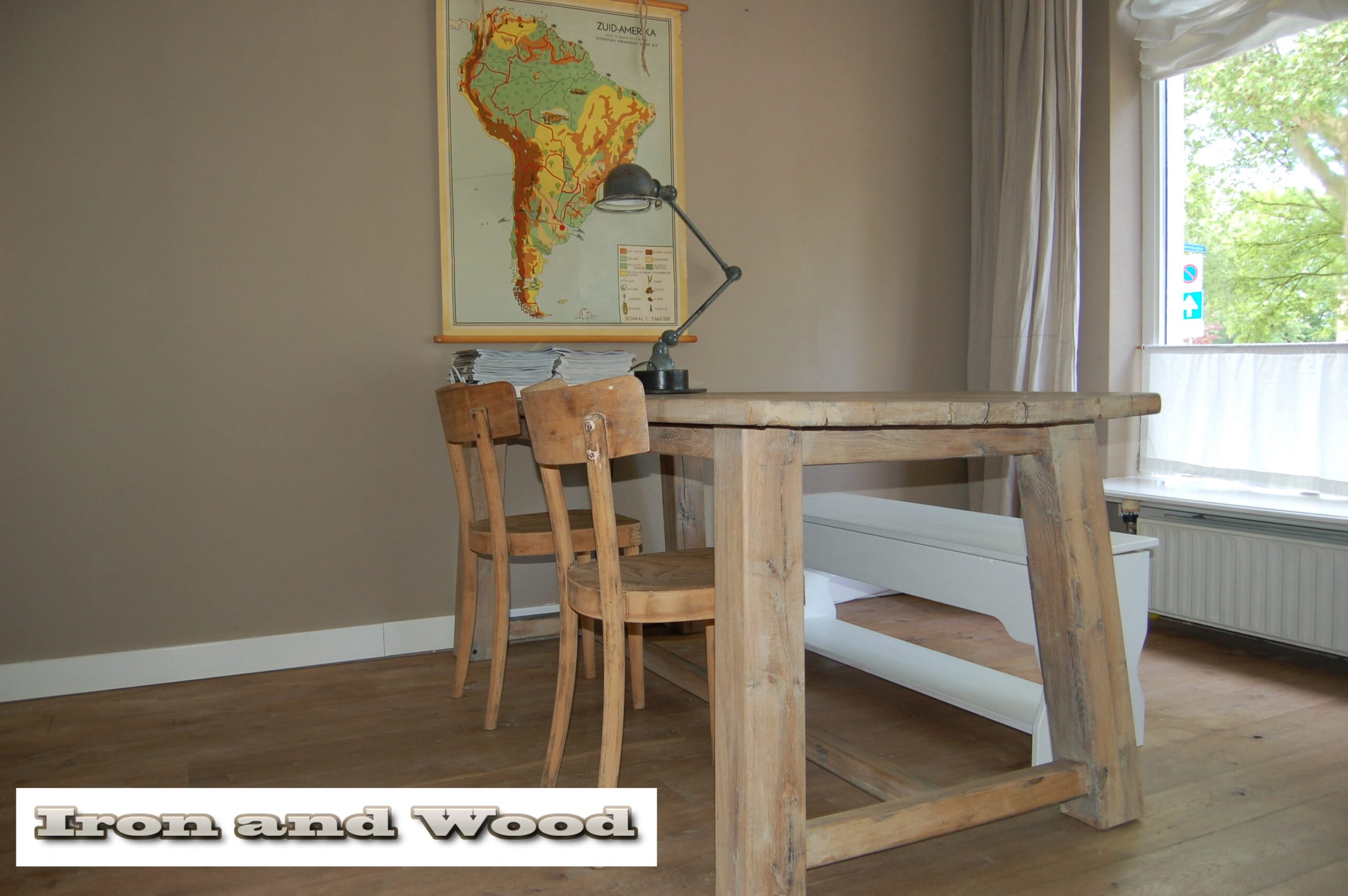 Oud eiken kloostertafel "Stockholm" - Afbeelding 10