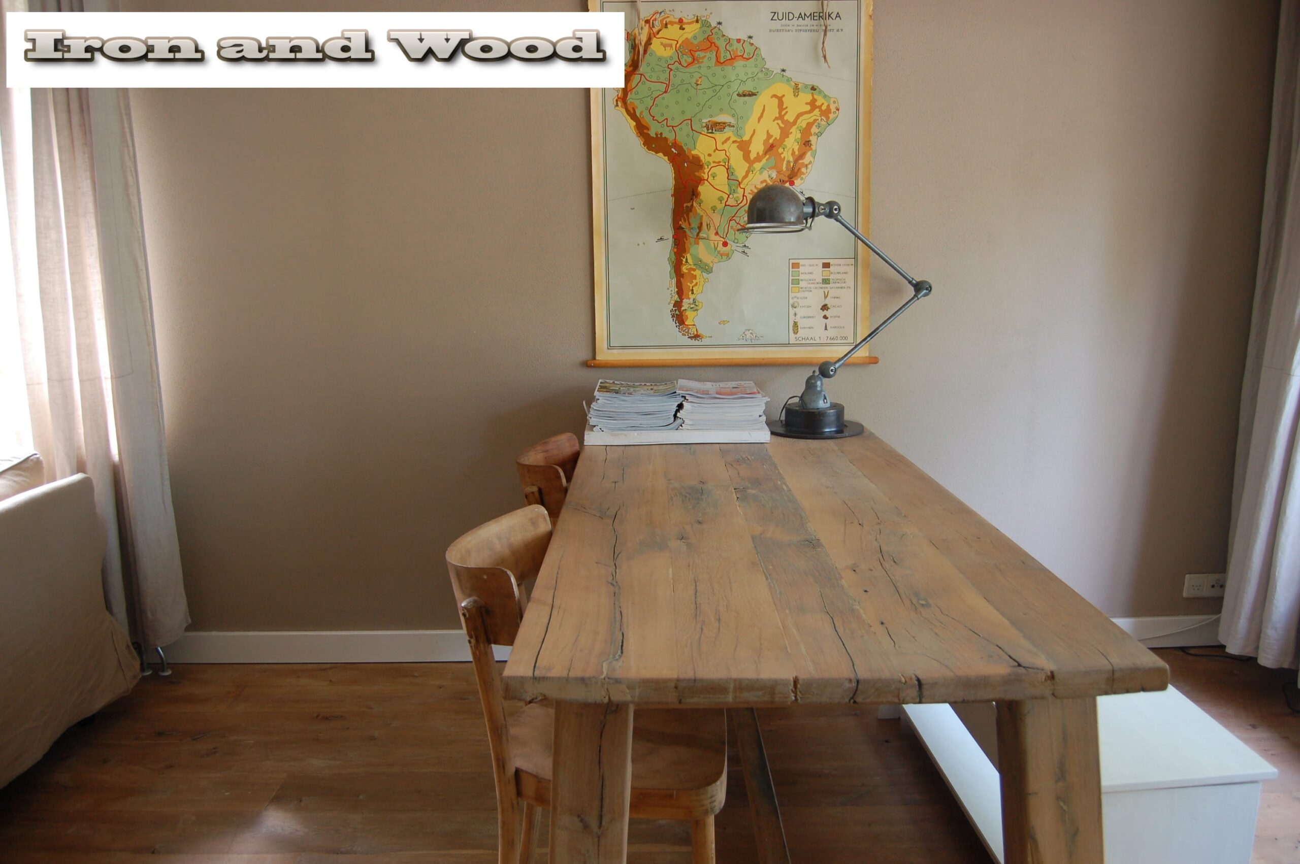 Oud eiken kloostertafel "Stockholm" - Afbeelding 8
