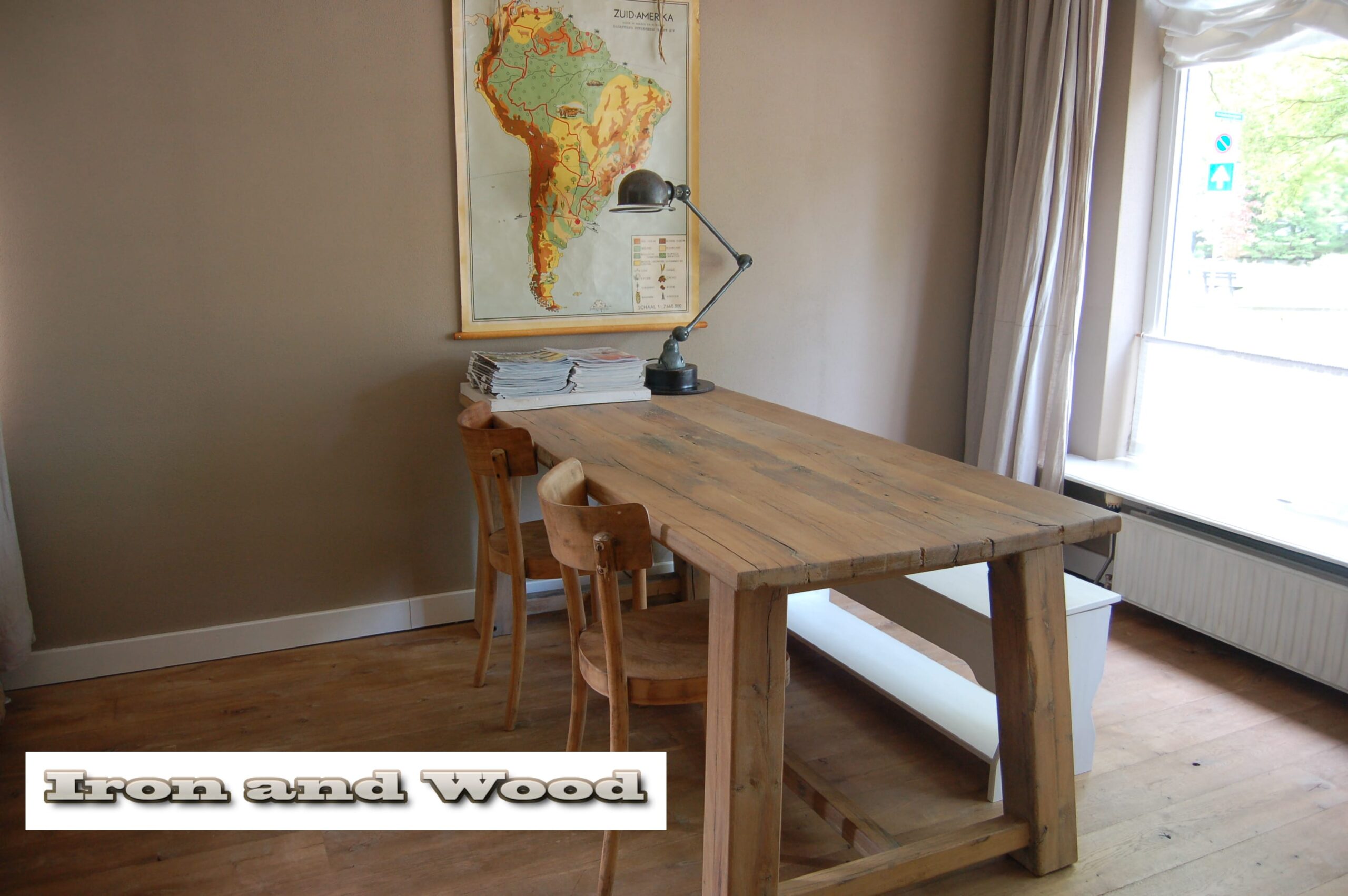 Oud eiken kloostertafel "Stockholm" - Afbeelding 9