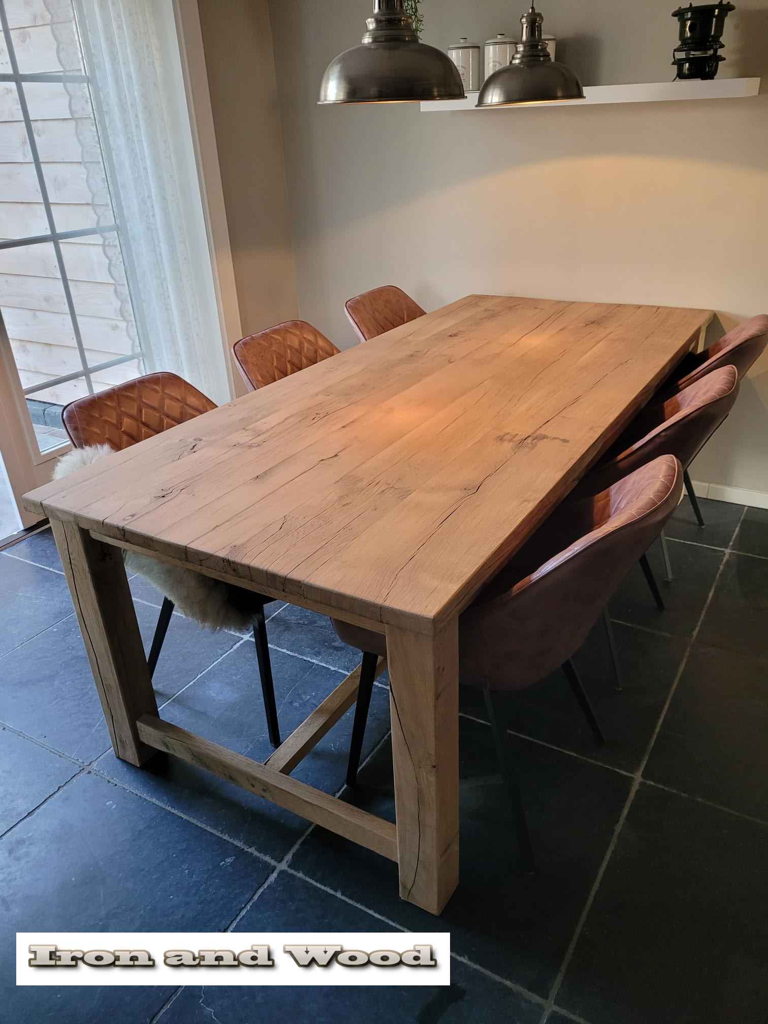 Oud eiken kloostertafel "Oslo" - Afbeelding 5