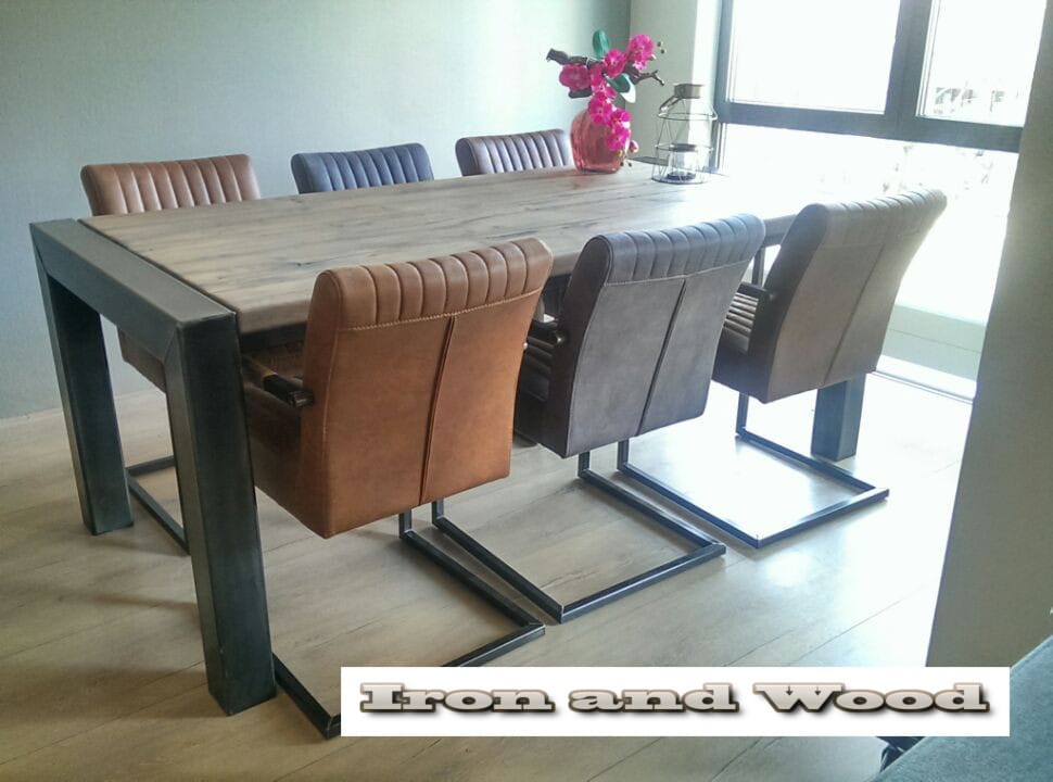 Industriele eettafel "New Jersey" - Afbeelding 2