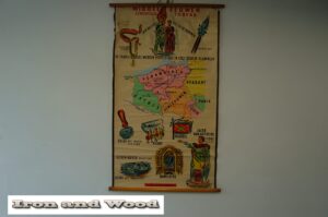 Oude schoolkaart / schoolprent " Middeleeuwen "