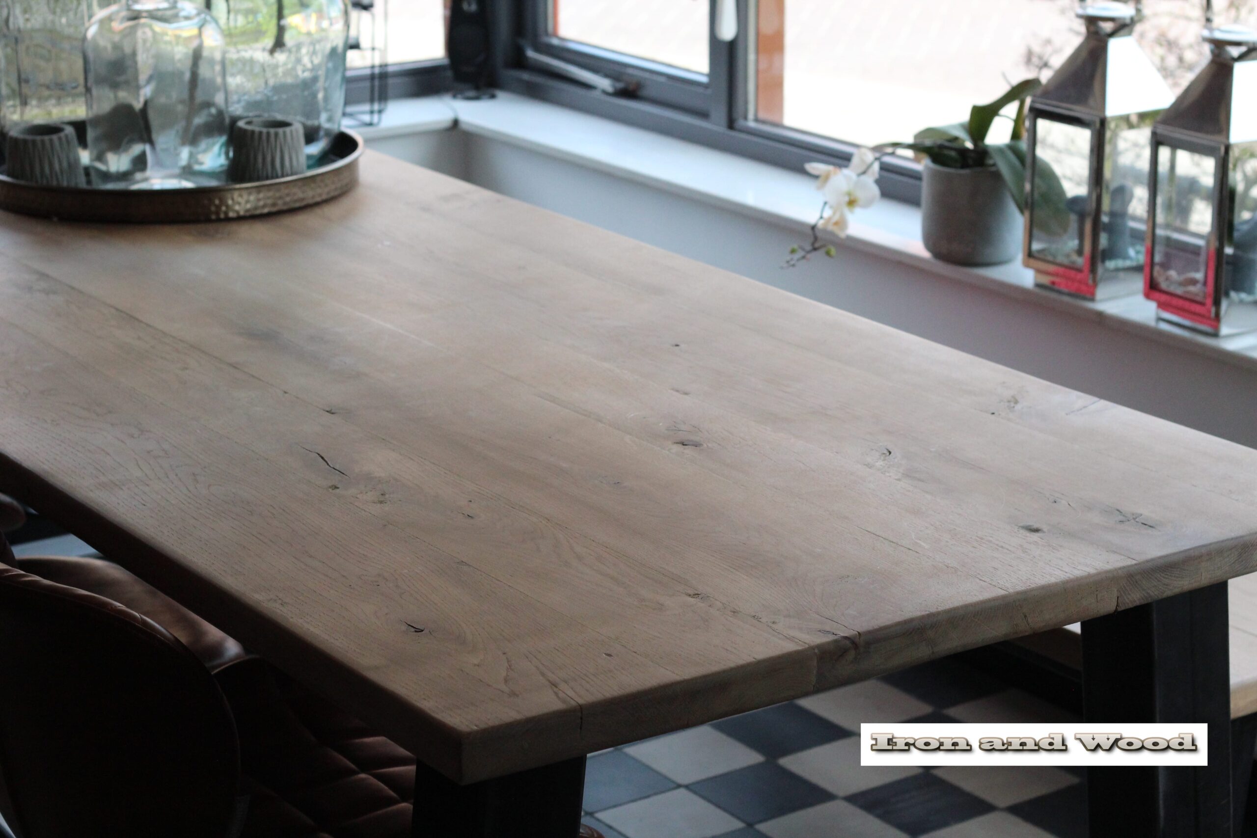 Stoere industriële tafel "Alabama" - Afbeelding 4