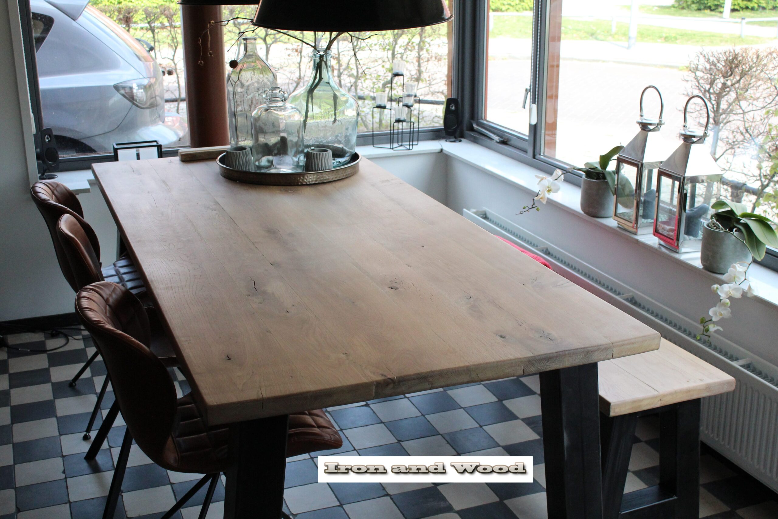 Stoere industriële tafel "Alabama" - Afbeelding 7