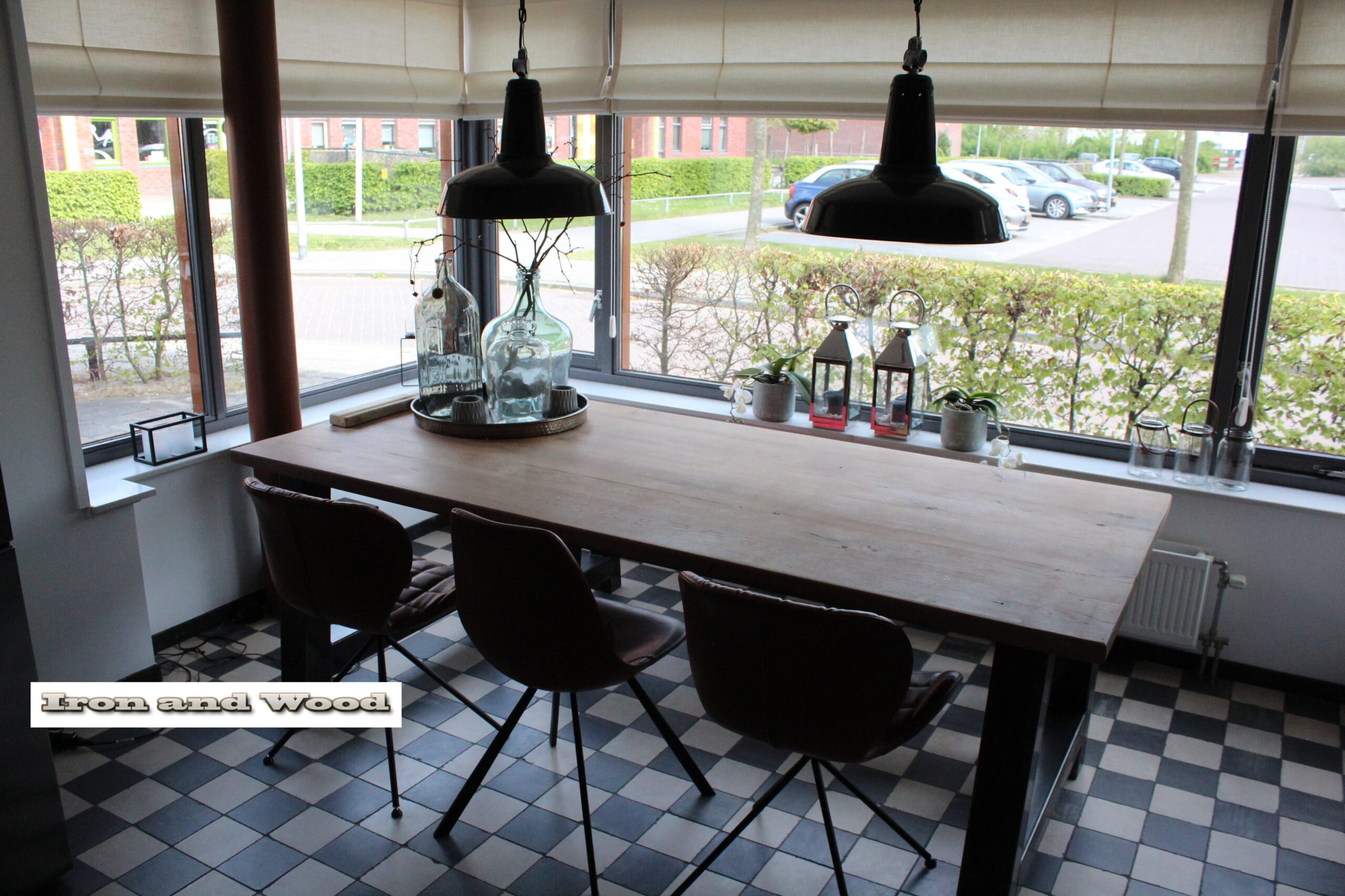 Stoere industriële tafel "Alabama" - Afbeelding 5