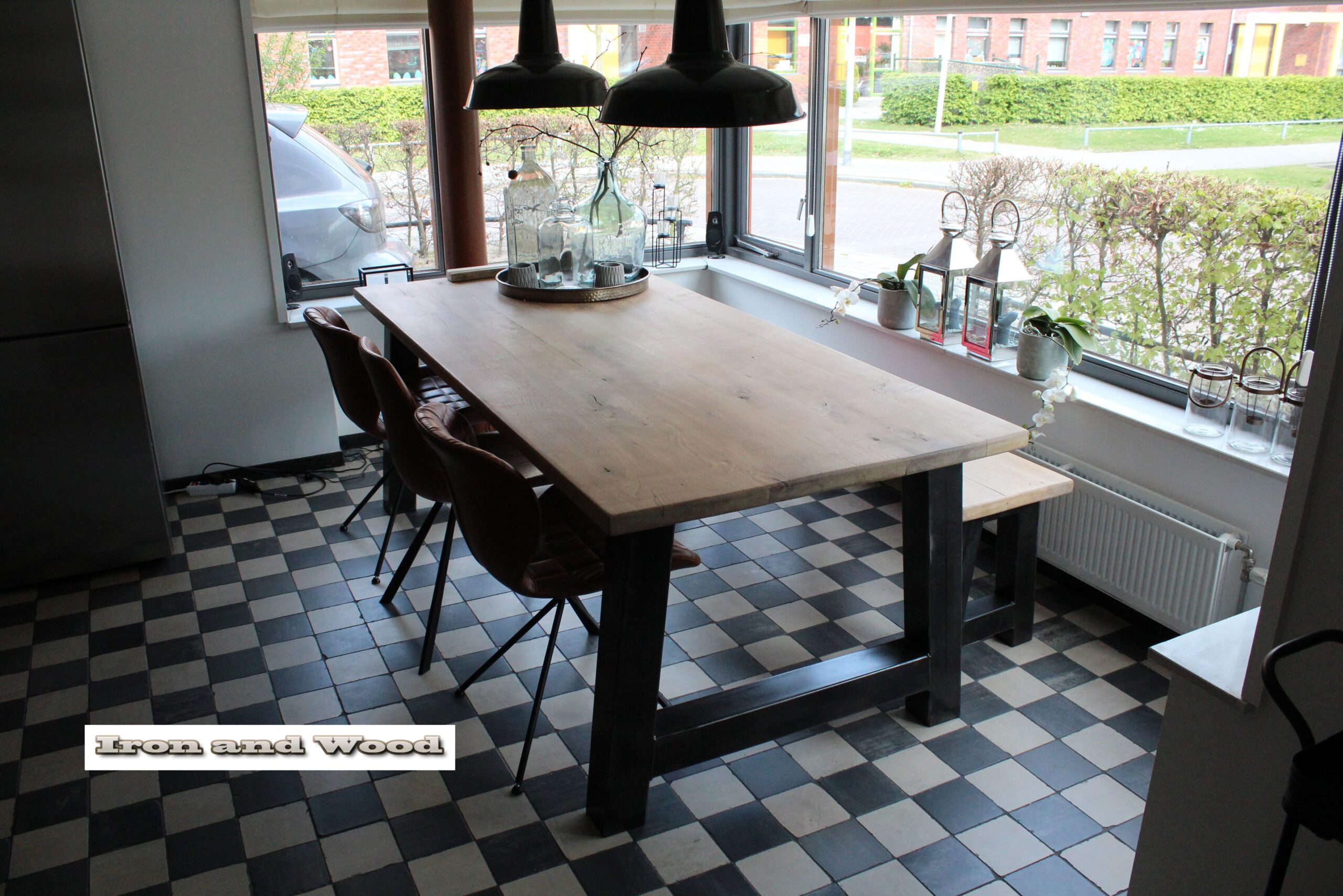 Stoere industriële tafel "Alabama" - Afbeelding 6