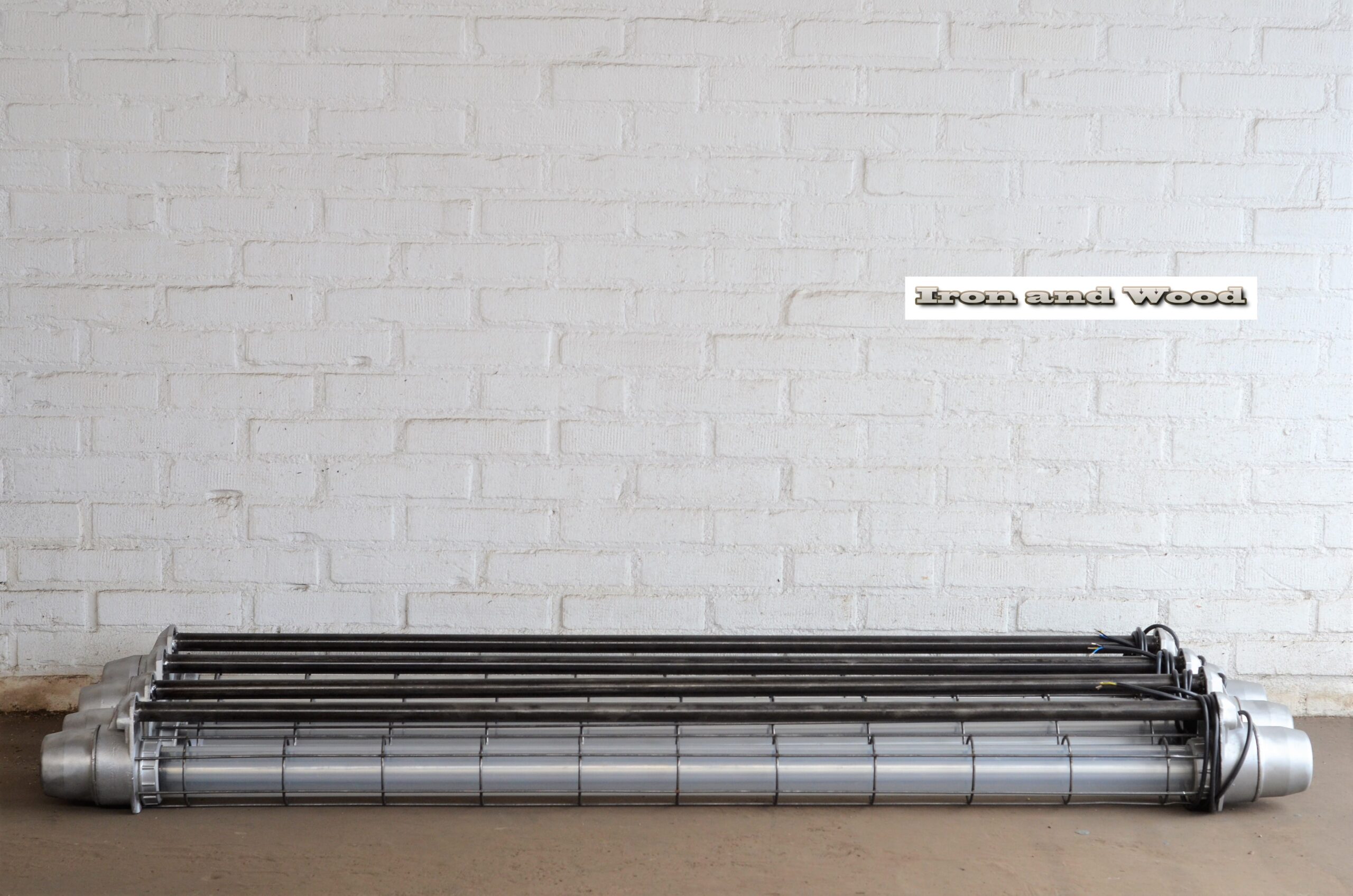 Industriele oude gepolijste TL lamp / kooilamp / TL tube met dimbare led TL - Image 11