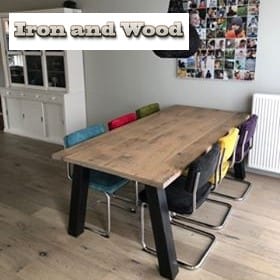 Stoere industriële eettafel "Montana"