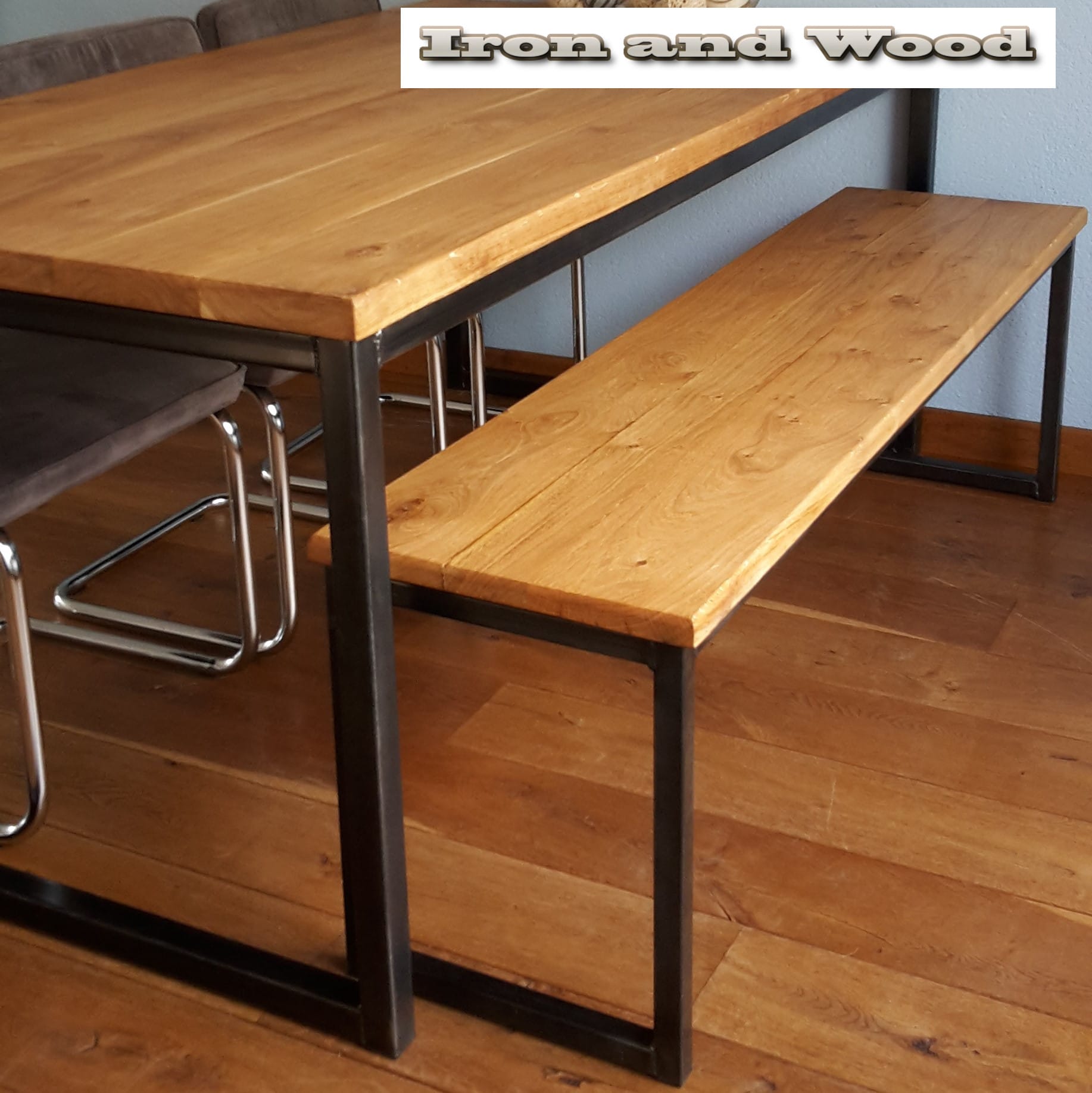 Industriële eettafel "Iowa" - Afbeelding 3