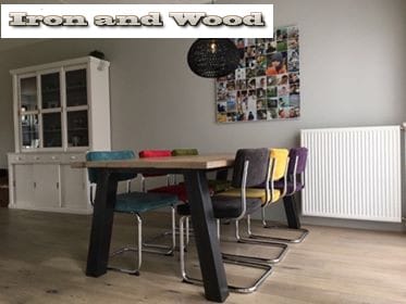 Stoere industriële eettafel "Montana" - Afbeelding 2