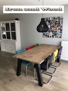 Stoere industriële eettafel "Montana" - Afbeelding 3