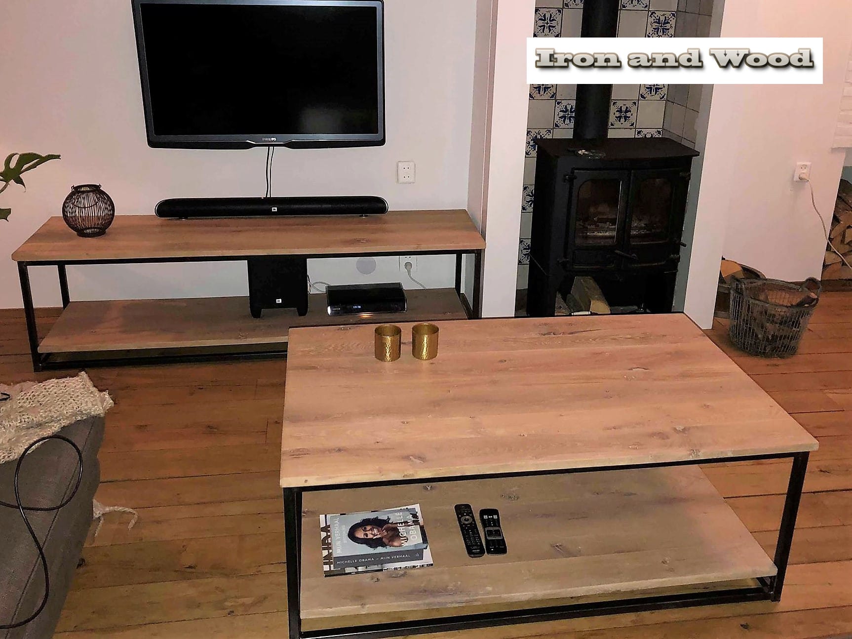 Industriële salontafel "Munster"