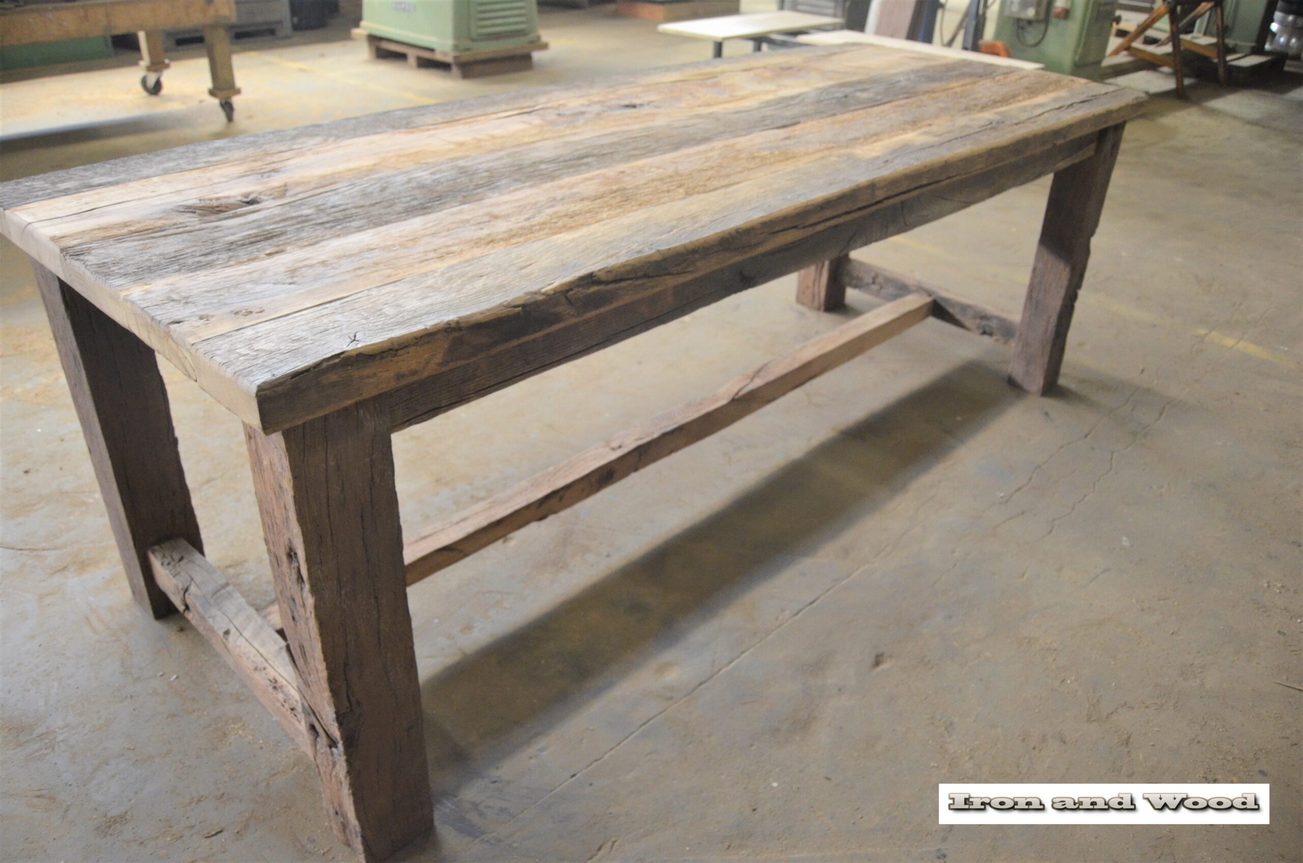 Oud eiken barnwood kloostertafel "Praag" - Afbeelding 21