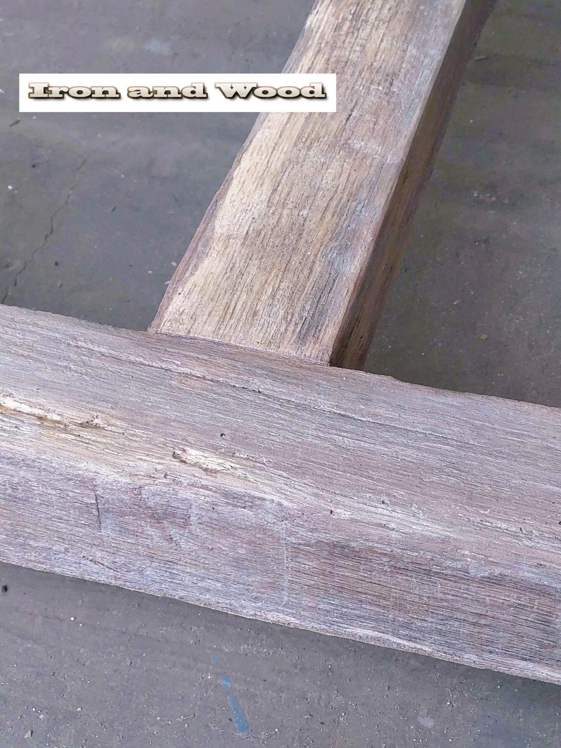 Oud eiken barnwood kloostertafel "Praag" - Afbeelding 6