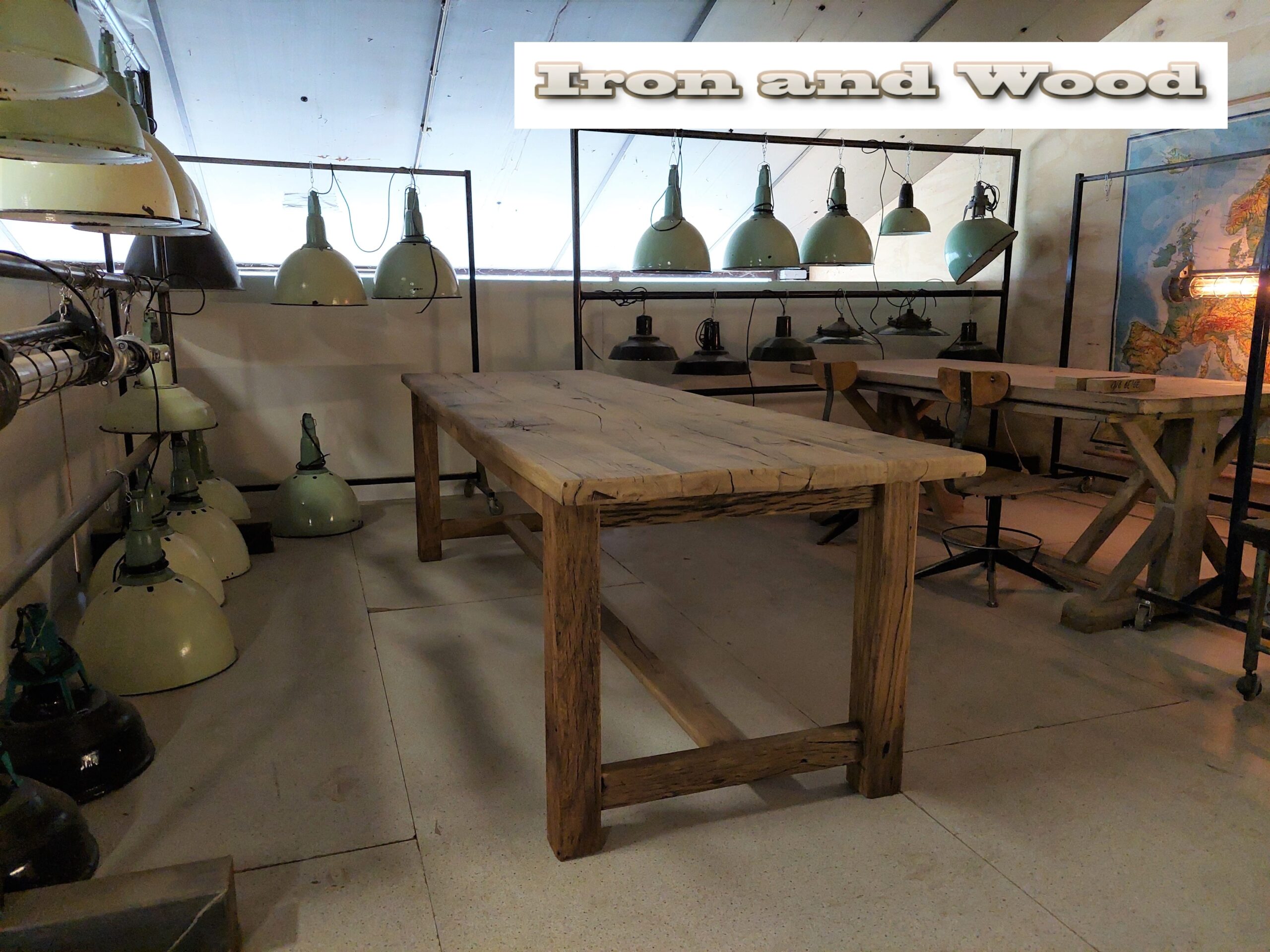 Oud eiken kloostertafel "Stavanger" - Afbeelding 4