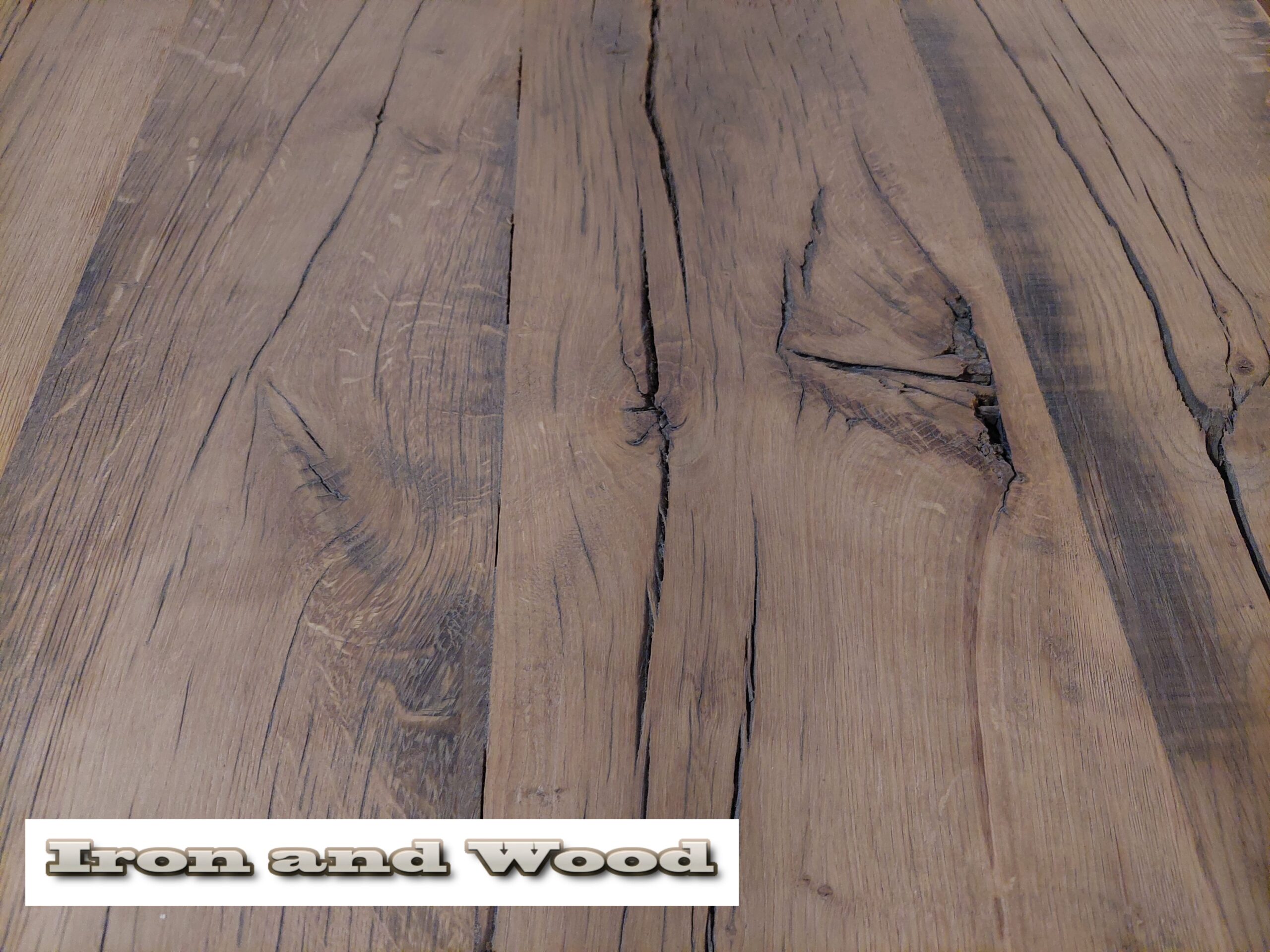 Oud eiken kloostertafel "Stavanger" - Afbeelding 6