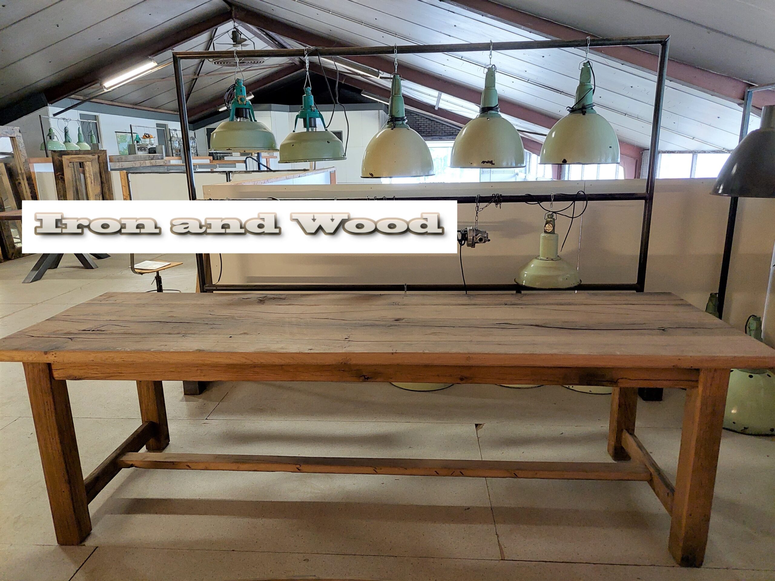 Oud eiken kloostertafel "Stavanger" - Afbeelding 2