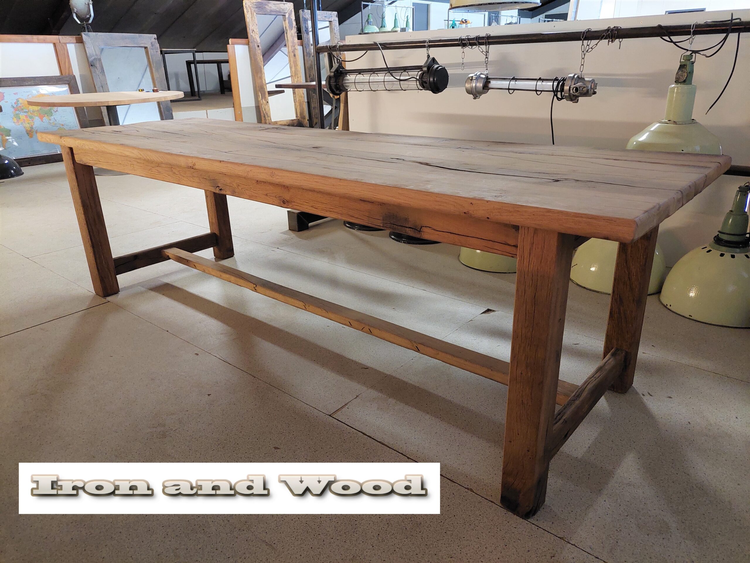 Oud eiken kloostertafel "Stavanger" - Afbeelding 8