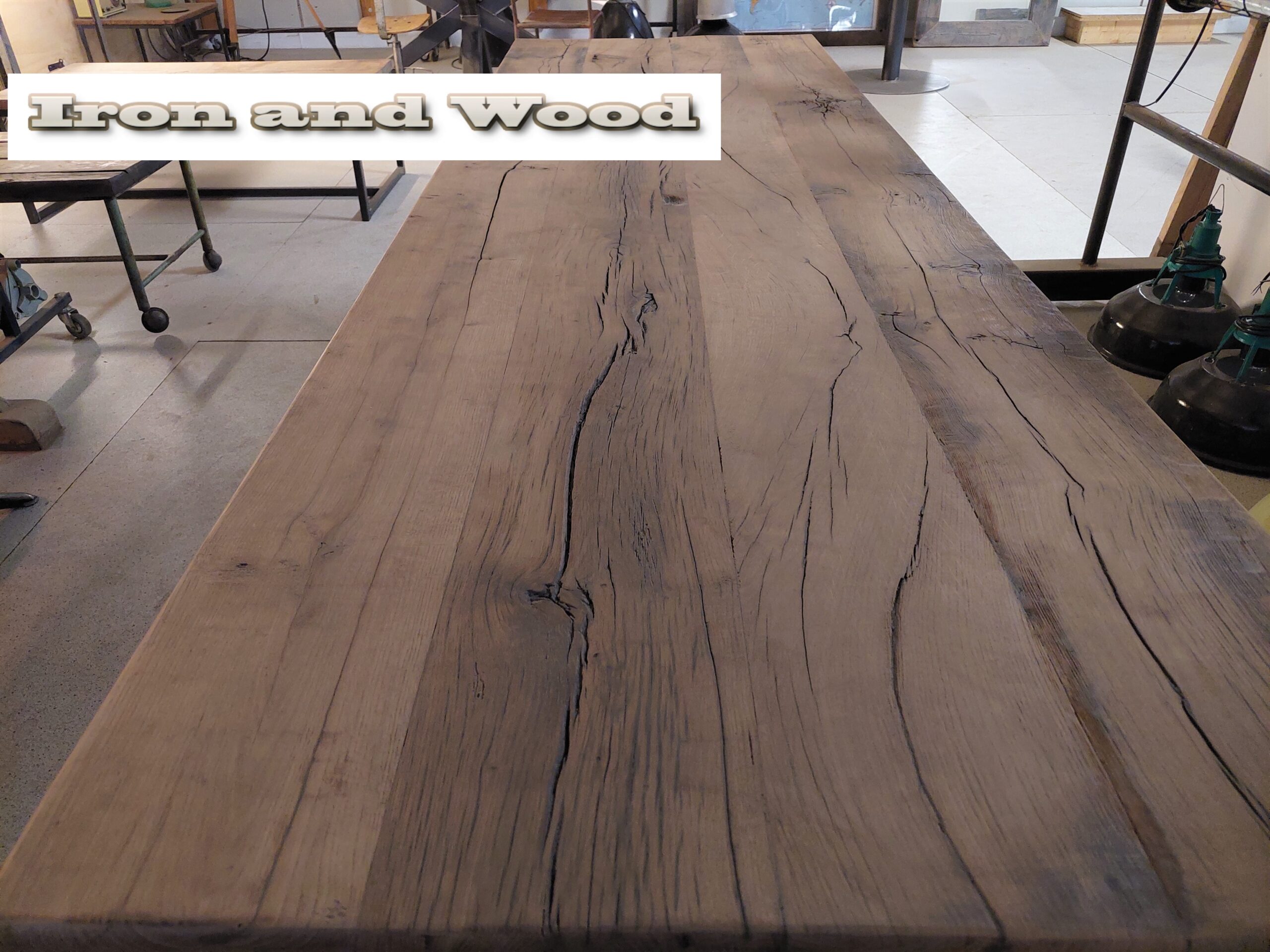 Oud eiken kloostertafel "Stavanger" - Afbeelding 7