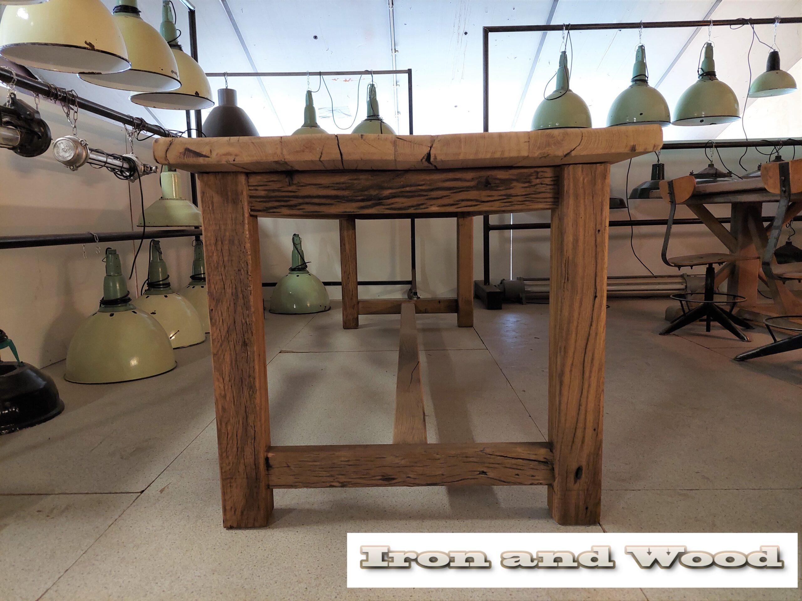 Oud eiken kloostertafel "Stavanger" - Afbeelding 9
