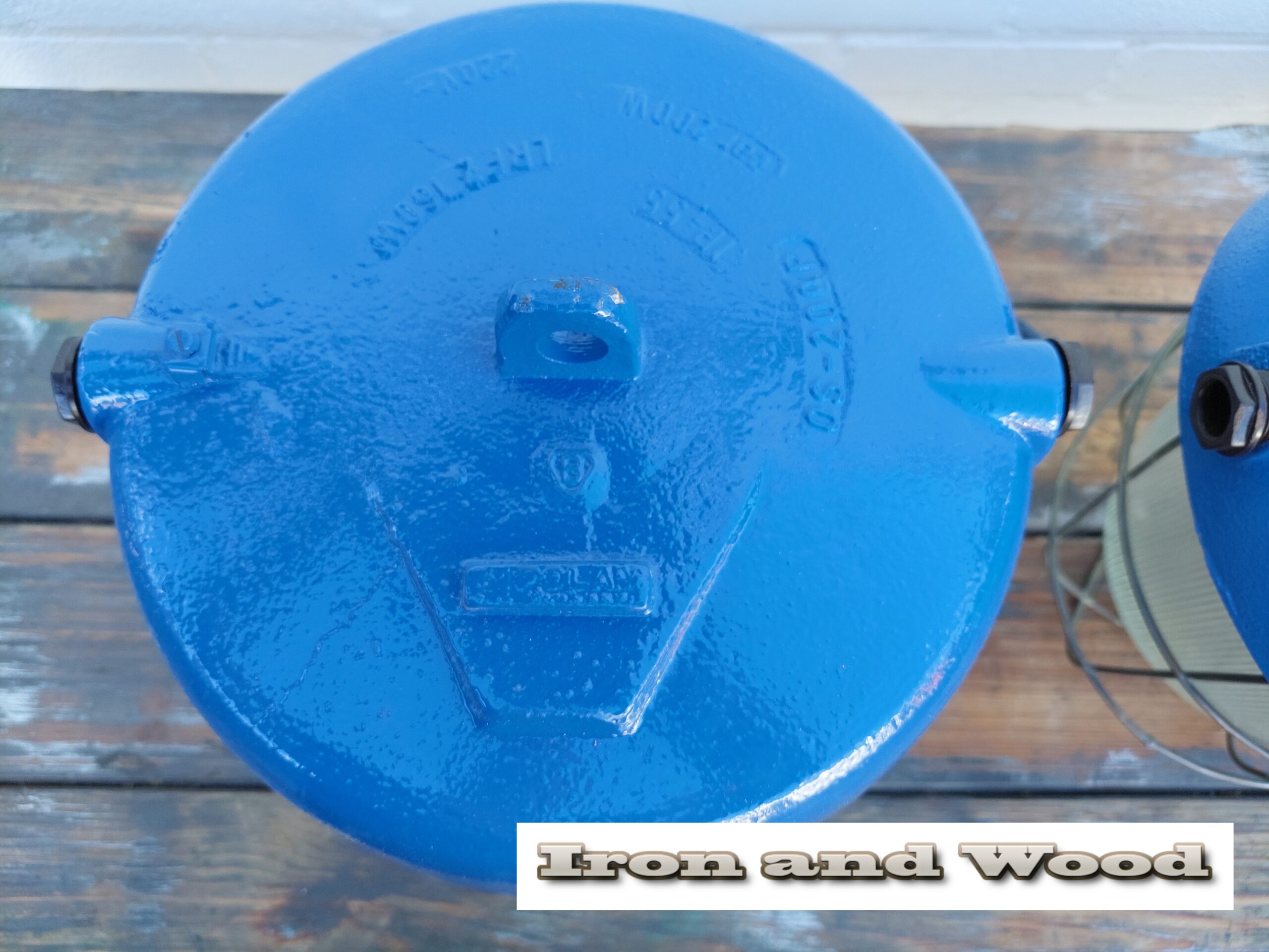 Blauwe industriele oude bully's / kooilampen / mijnlampen - Afbeelding 11