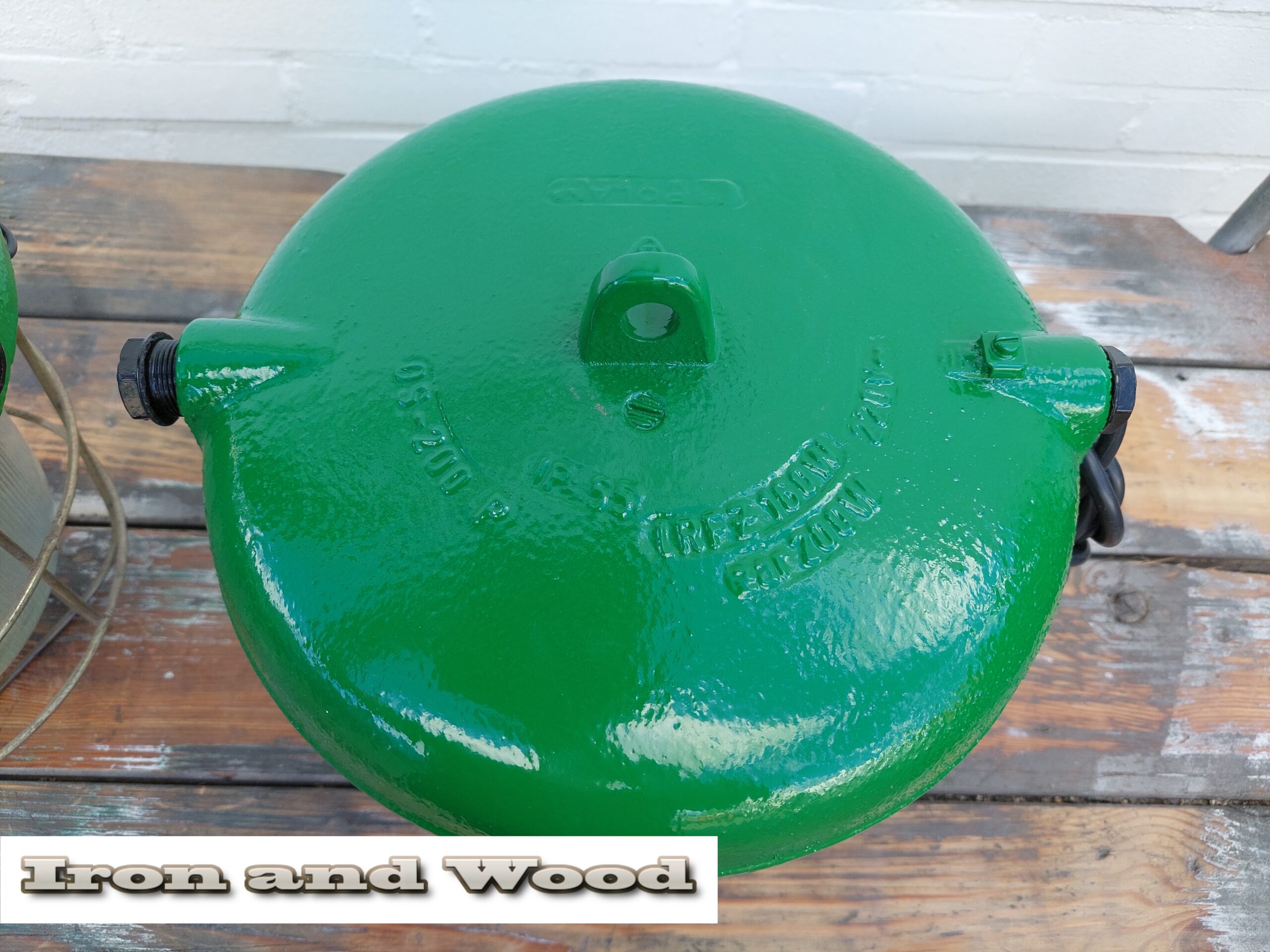 Oude industriele groene bully's / kooilampen / mijnlampen - Afbeelding 4