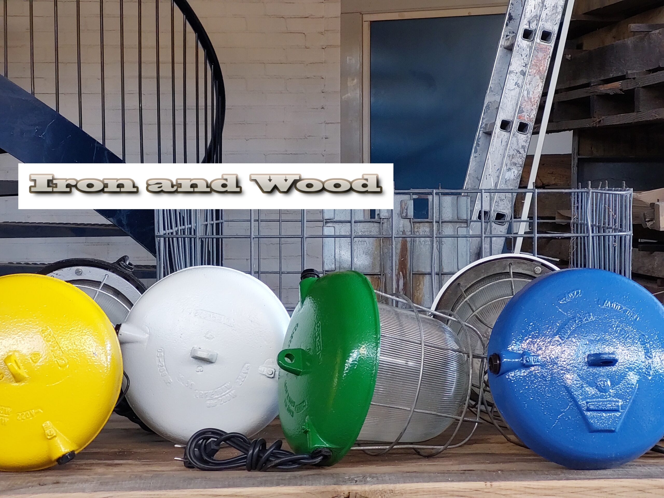 Oude industriele groene bully's / kooilampen / mijnlampen - Afbeelding 3