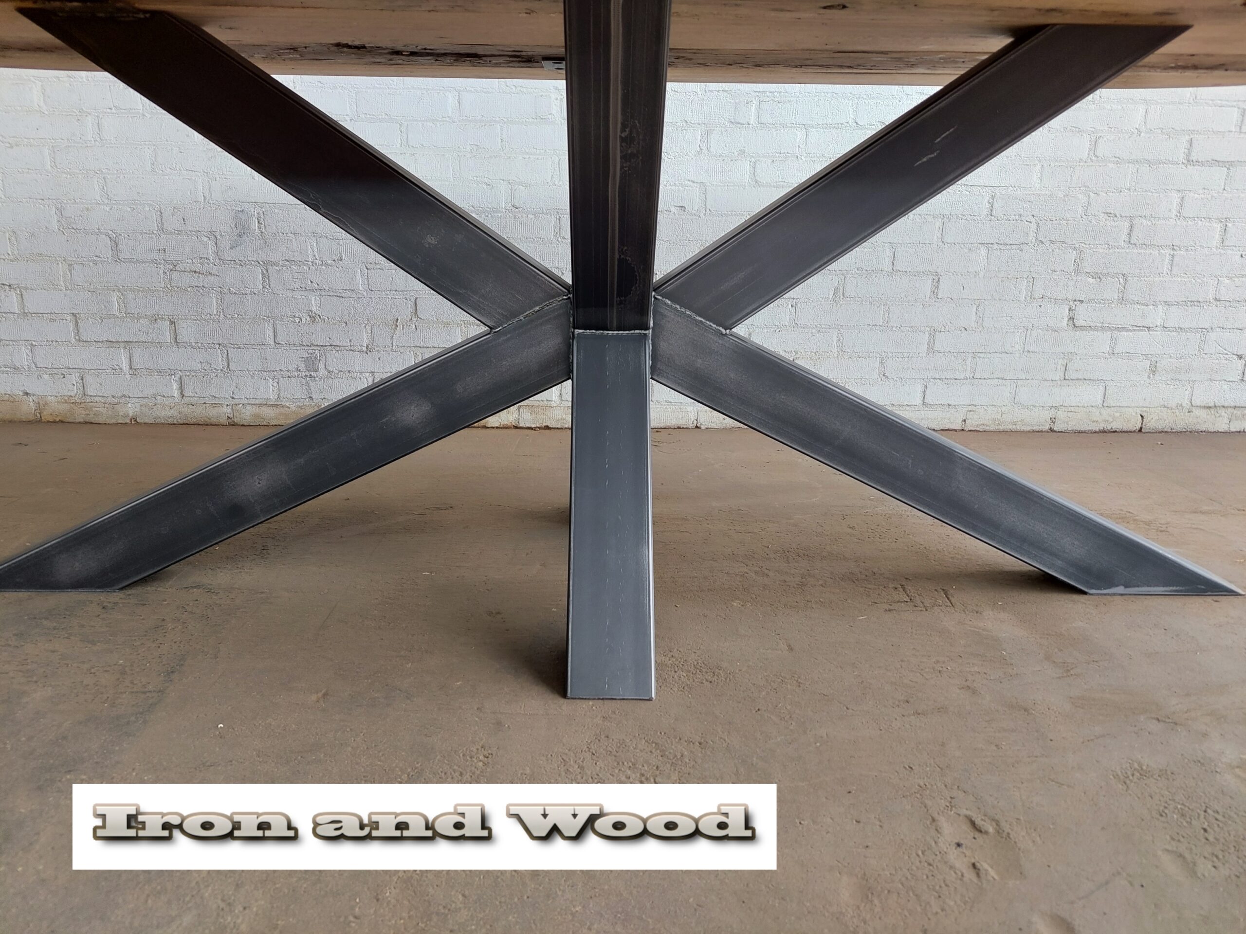 Industriele plat ovale matrixpoot eettafel "Gent" - Image 3