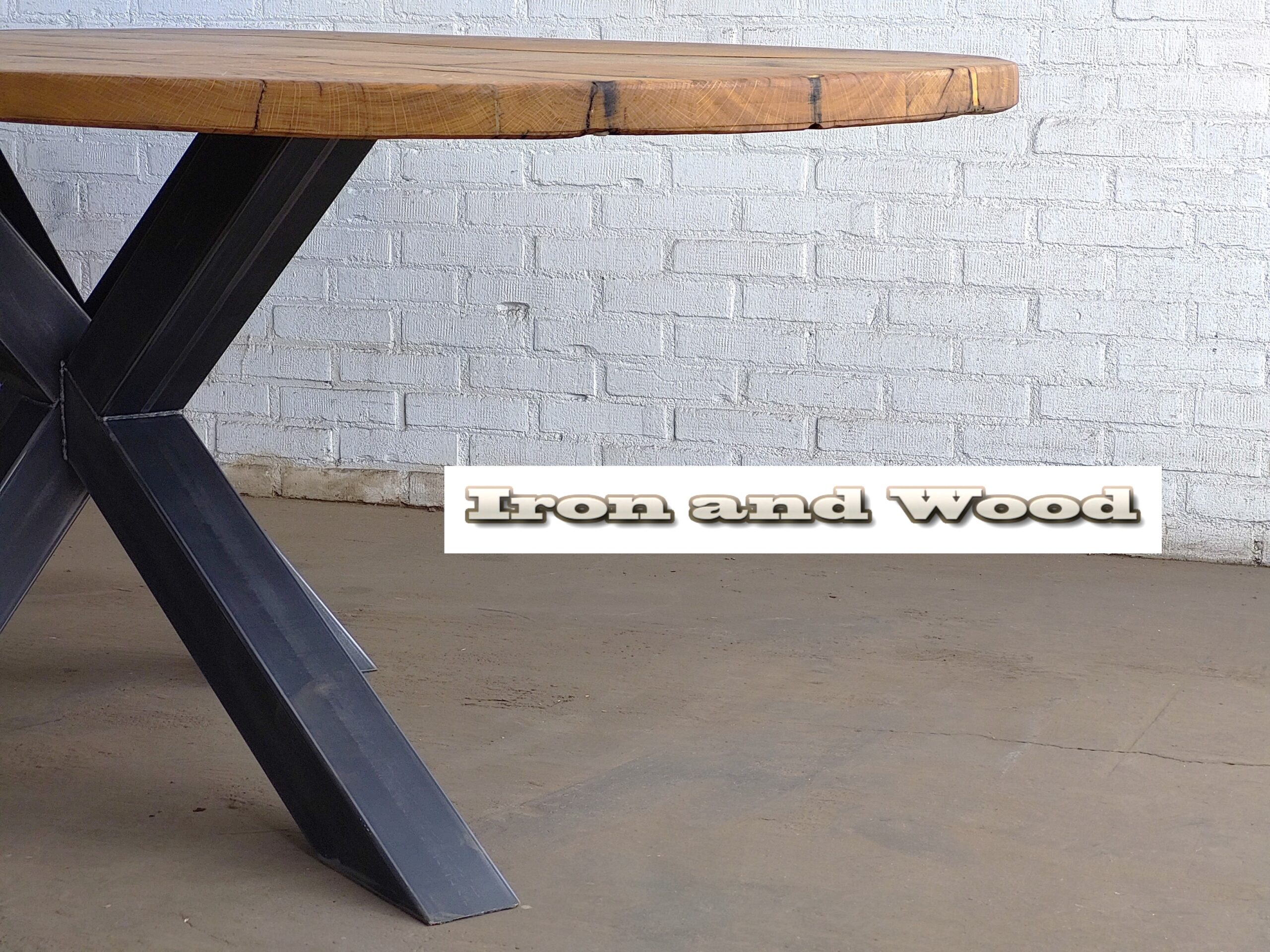 Industriele plat ovale matrixpoot eettafel "Gent" - Image 6