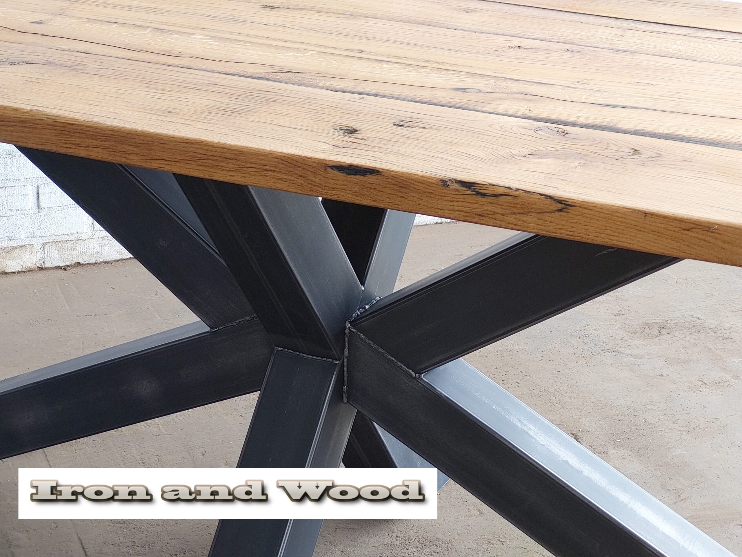 Industriele plat ovale matrixpoot eettafel "Gent" - Image 8