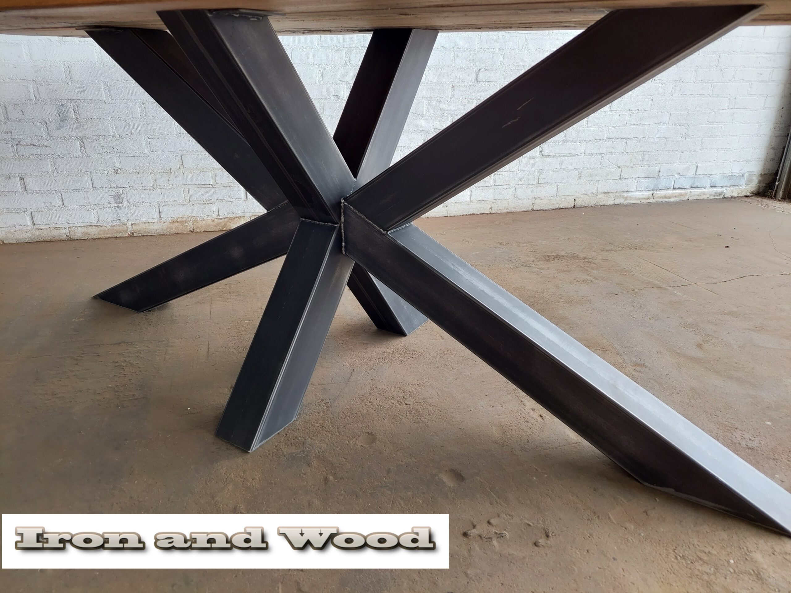 Industriele plat ovale matrixpoot eettafel "Gent" - Image 9