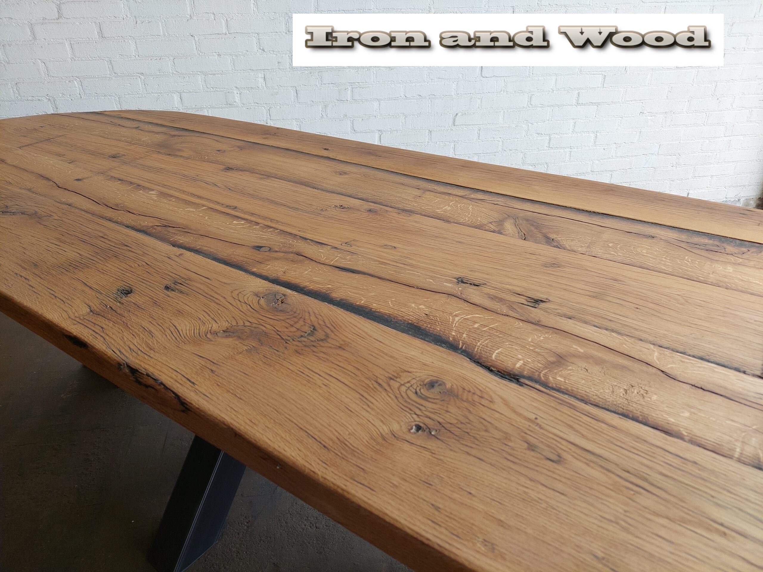 Industriele plat ovale matrixpoot eettafel "Gent" - Image 4