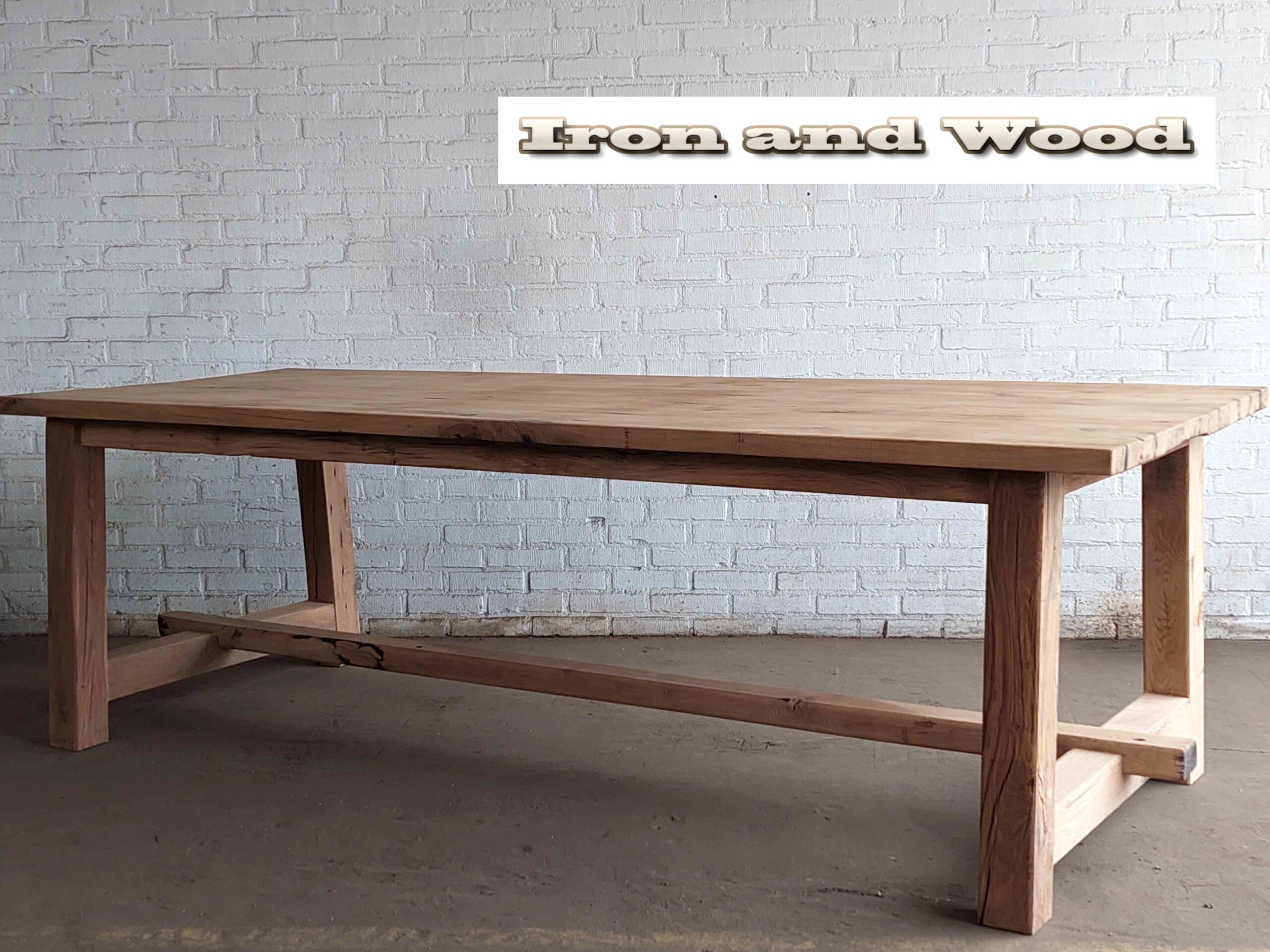 Oud eiken kloostertafel "Warschau" - Afbeelding 14