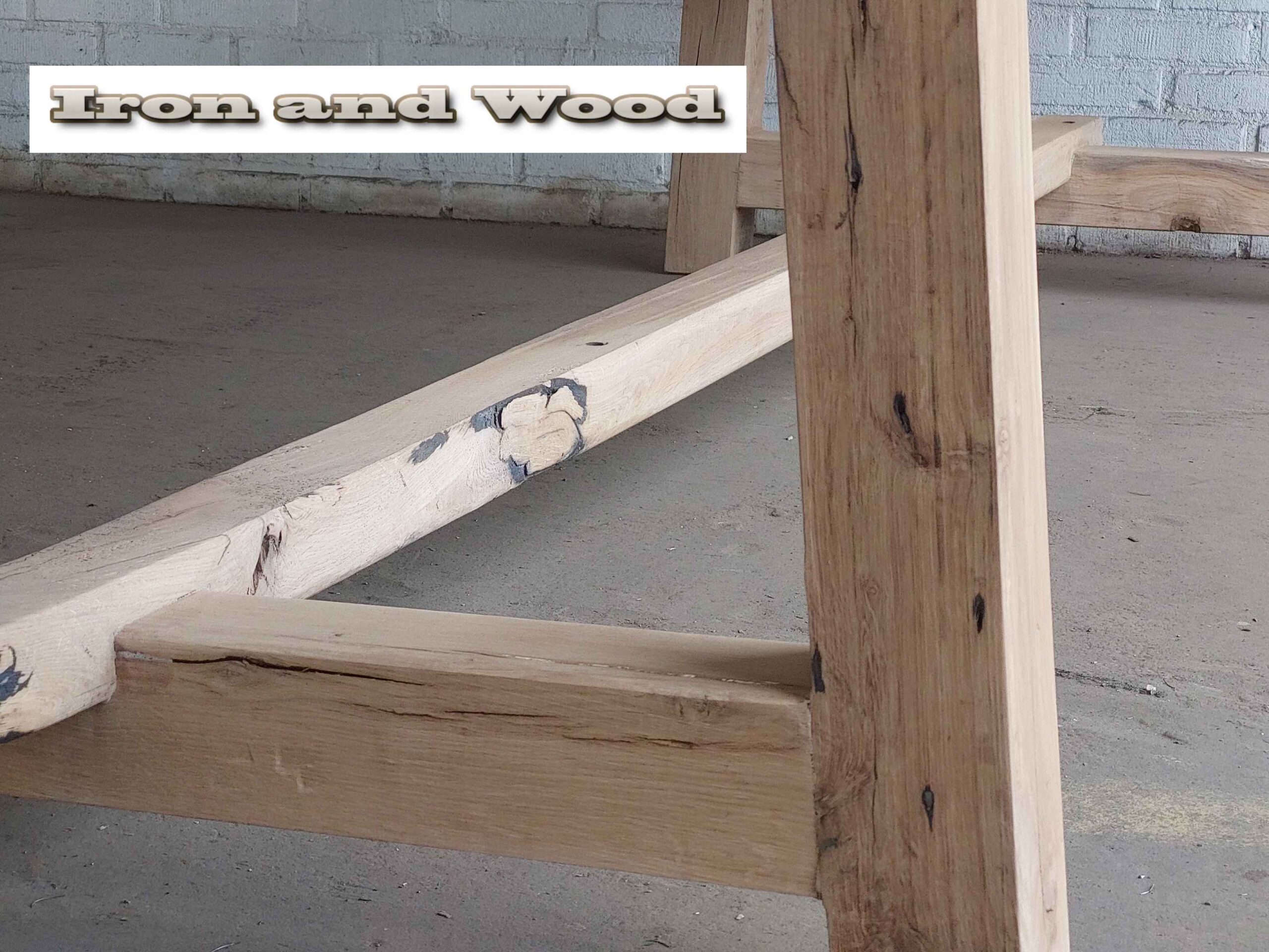 Oud eiken kloostertafel "Warschau" - Afbeelding 12